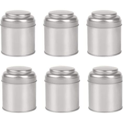 6-teiliges Teekisten-set Mit Doppelten Luftdichten Deckeln, Mini-dosen Und Kleinen Runden Küchenbehältern Für Tee (silber)