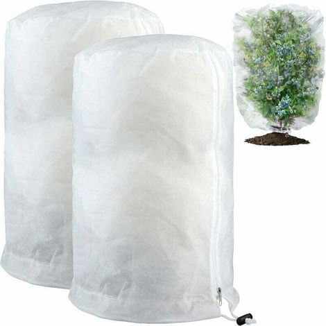 2er-pack Winter-pflanzenschutzhüllen Mit Kordelzug Und Reißverschluss, Xu, Winterschutzhülle Aus Polypropylen Für Pflanzen, Wiederverwendbar Und Strapazierfähig, 240 X 200 Cm - Kzq