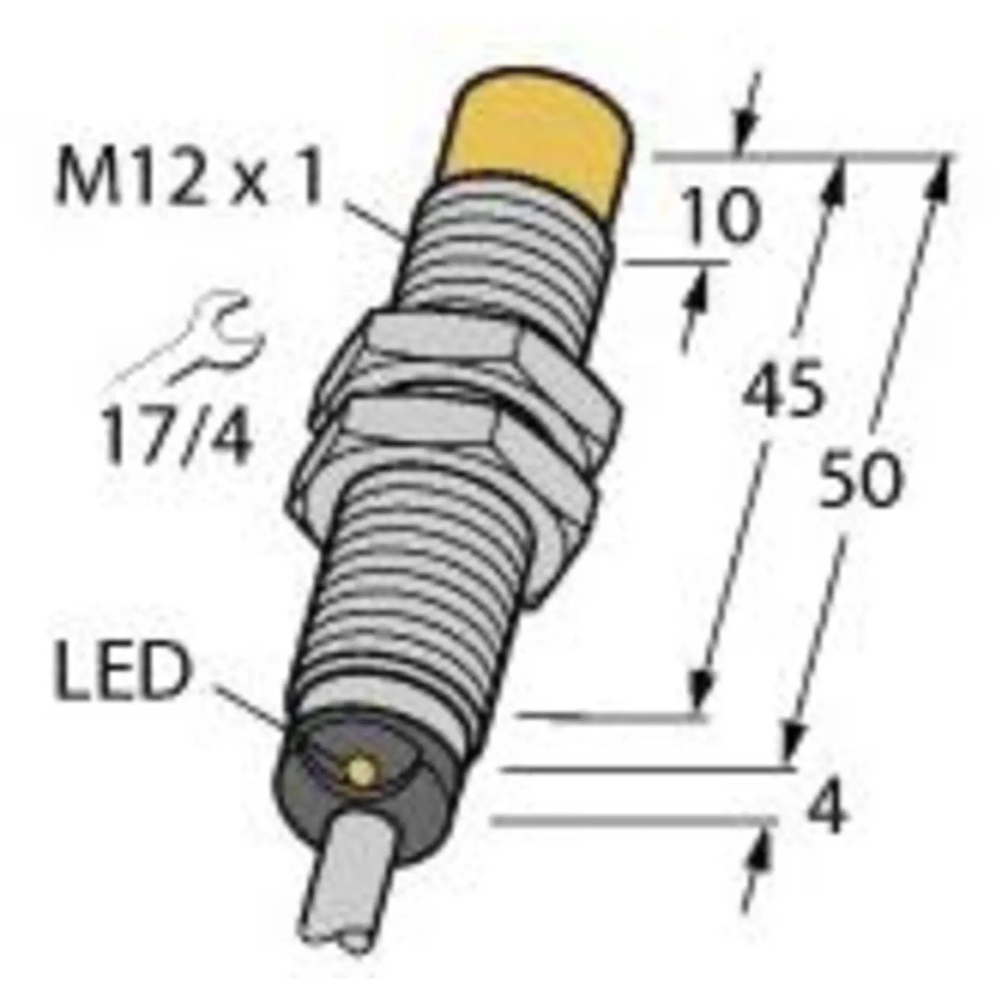 [neuwertig] B-ware Turck Sensor Näherungsschalter Induktiver Sensor Ni8 U Em12 An6 X Metall Kabel