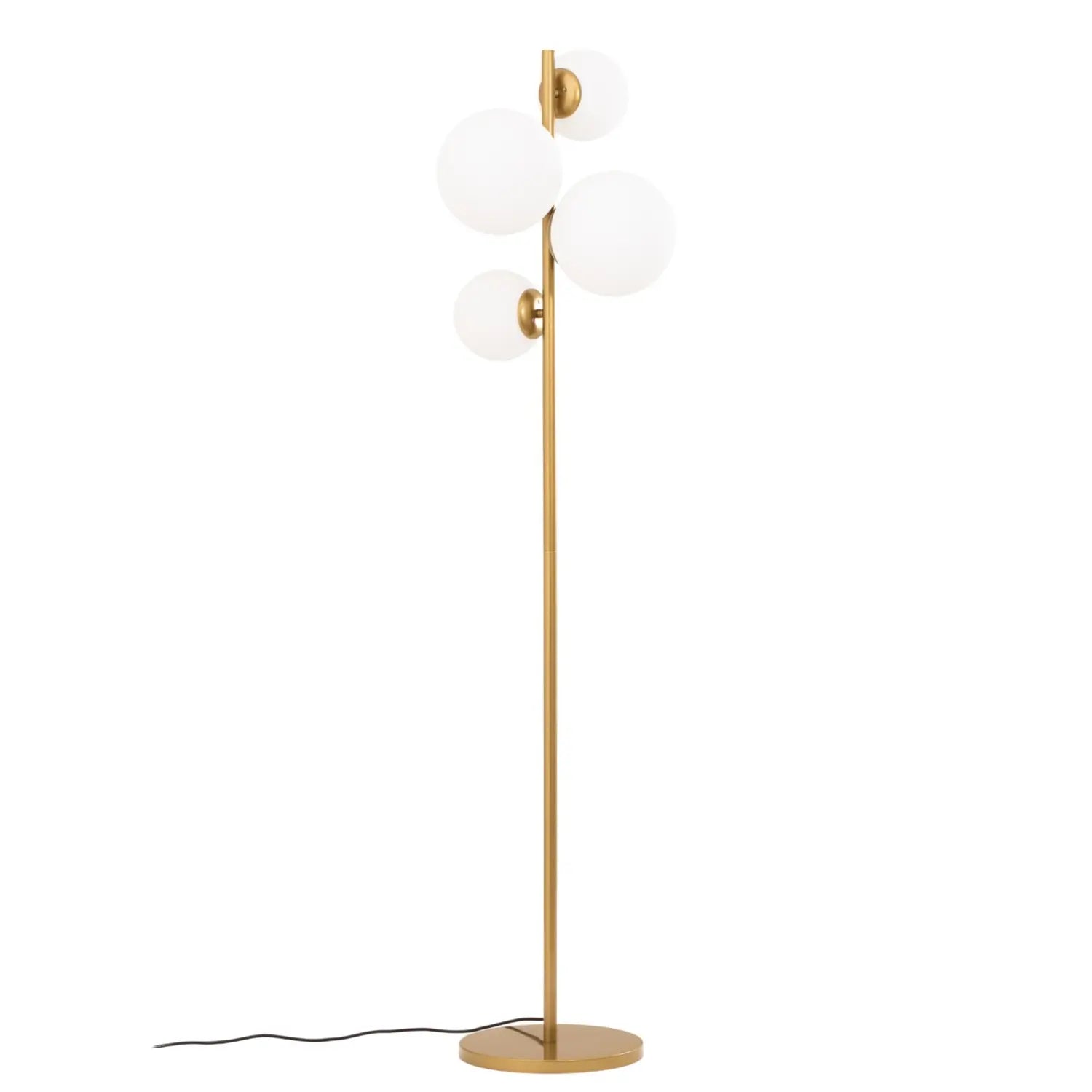 [neuwertig] B-ware Stehleuchte Lampe Fazli Gold Glas Metall 162 Cm E14 Led 4 Flammig Schalter Lampe
