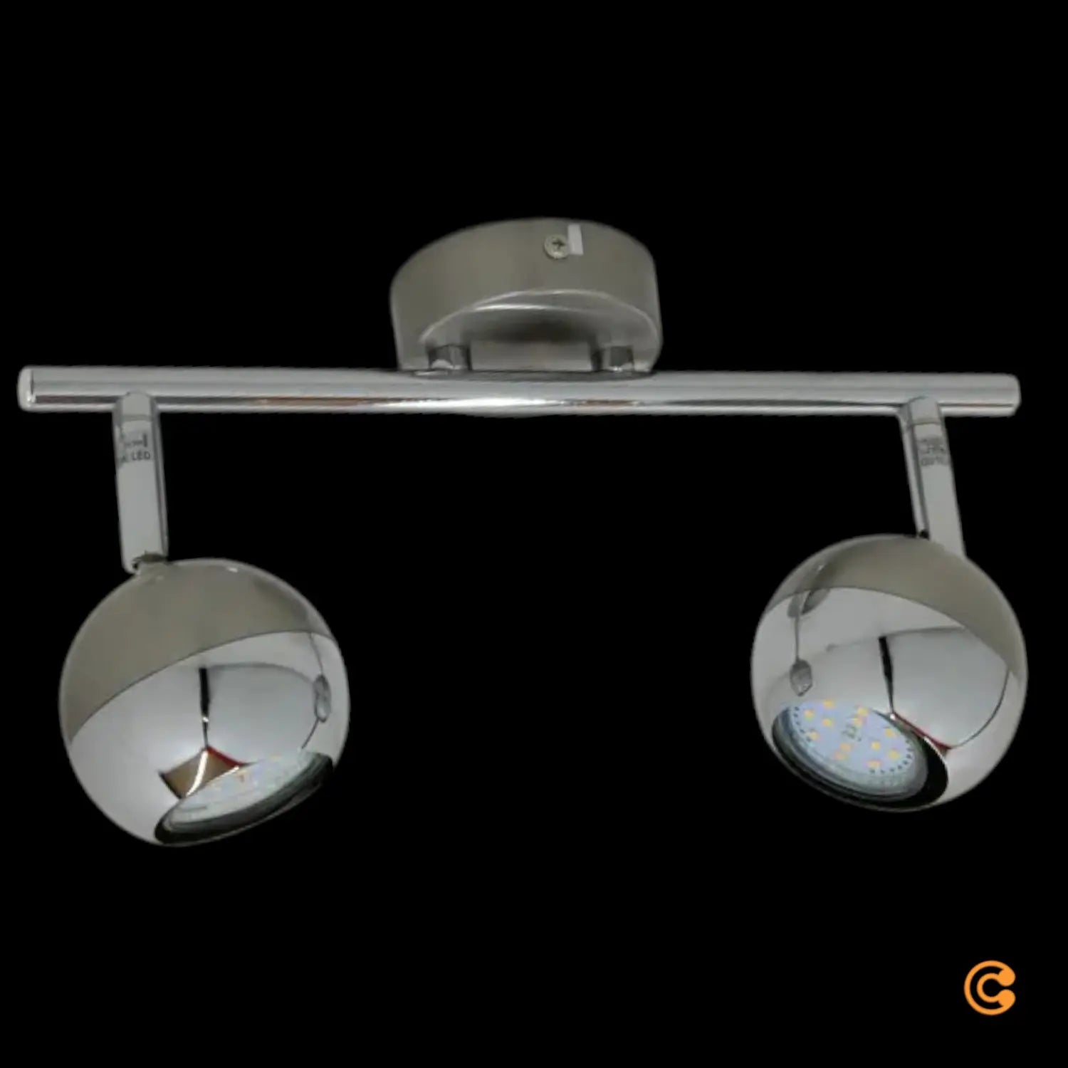 [neuwertig] B-ware Arvin Deckenstrahler Spot Led Strahler Leuchte Zweiflammig Nickel Silber