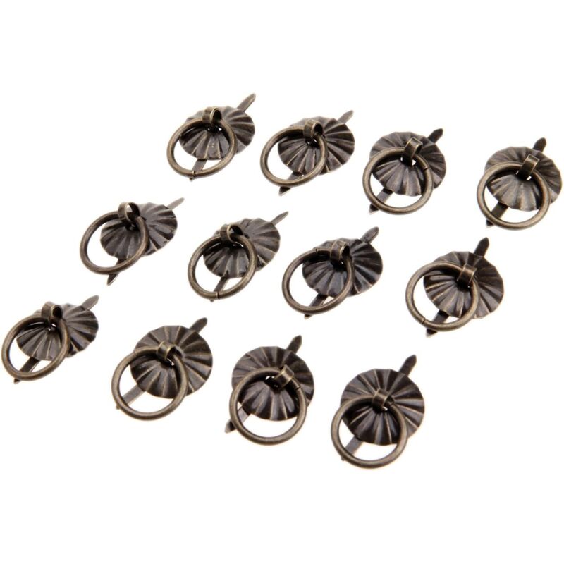 12 Stück Kleine Ringzuggriff Knöpfe Antik Mini Für Kommode Schublade Schmuckkästchen Holzkiste Schatulle Truhe Geschenkbox Ringbox