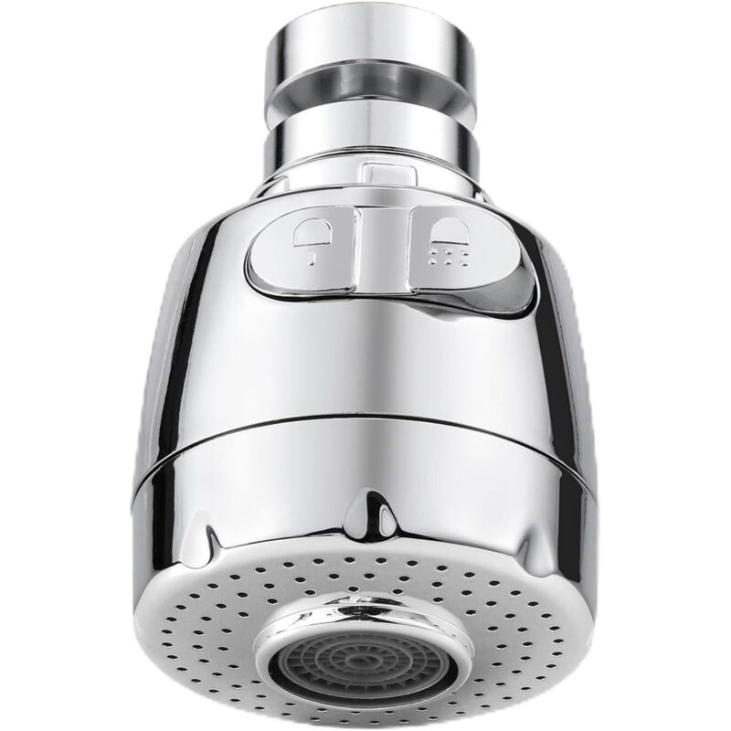 360° Drehbare Wasserhahn-luftsprudlerdüse Für Küchenspüle Mit Filter Und Regler, 2 Modi, Belüfter, Zerstäuber, Küchenhahnkopf, Silber