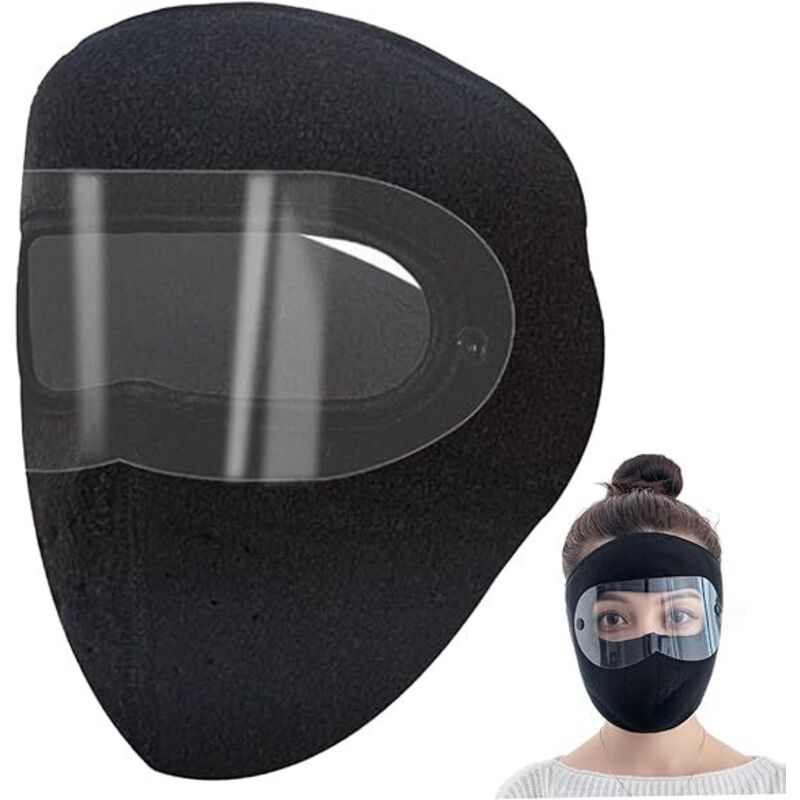 Winter-gesichtsmaske, 2 Stück, Aus Fleece Mit Transparentem Schutzfilm Für Die Augen, Winddichte Winter-gesichtsmaske Für Damen