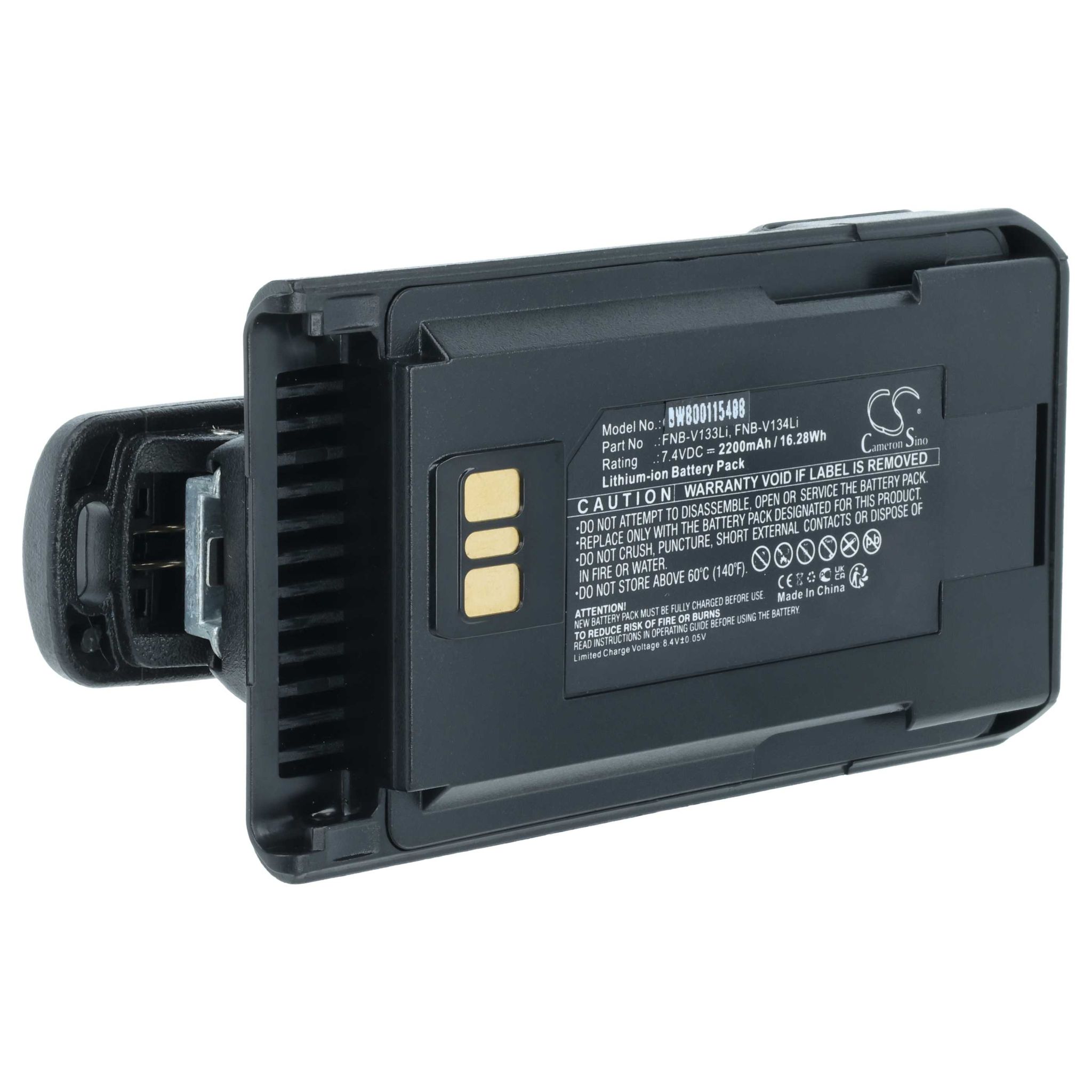Vhbw Akku Ersatz Für Yaesu Vertex Fnb-v138li Für Funkgerät Walkie Talkie (2200 Mah, 7,4 V, Li-ion) + Gürtelclip