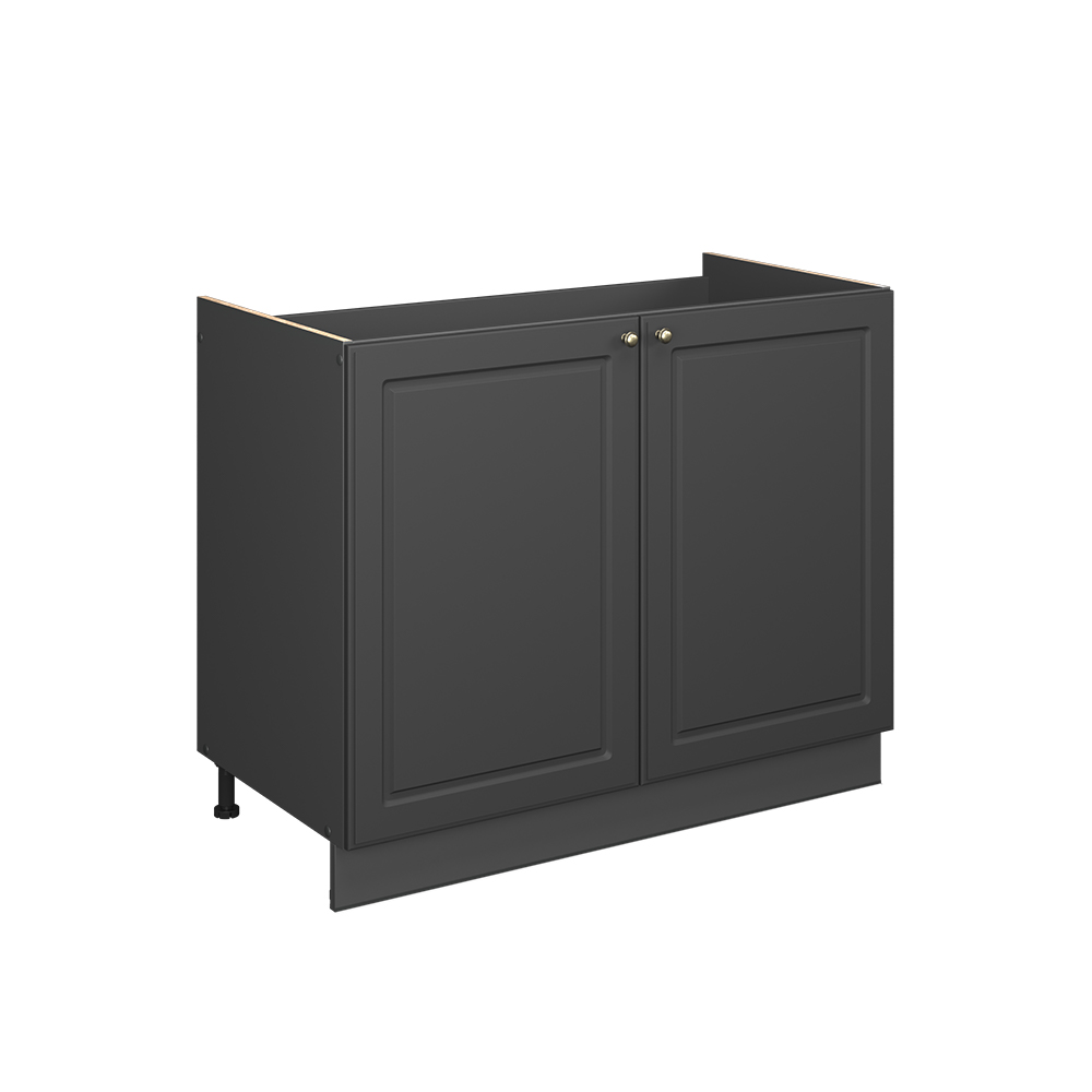 Spülenunterschrank Fame-line, Anthrazit-gold Landhaus/anthrazit, 100 Cm Ohne Arbeitsplatte, Vicco