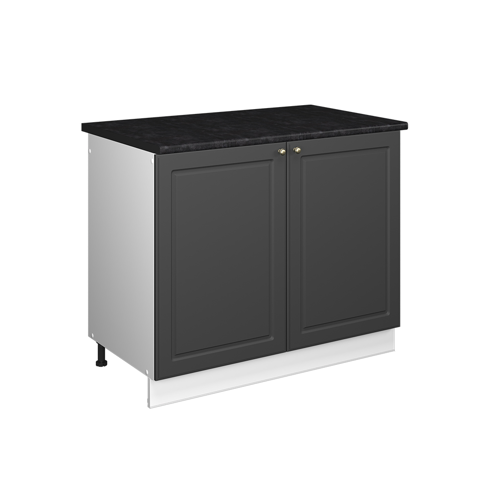 Spülenunterschrank Fame-line, Anthrazit-gold Landhaus/weiß, 100 Cm, Ap Anthrazit, Vicco