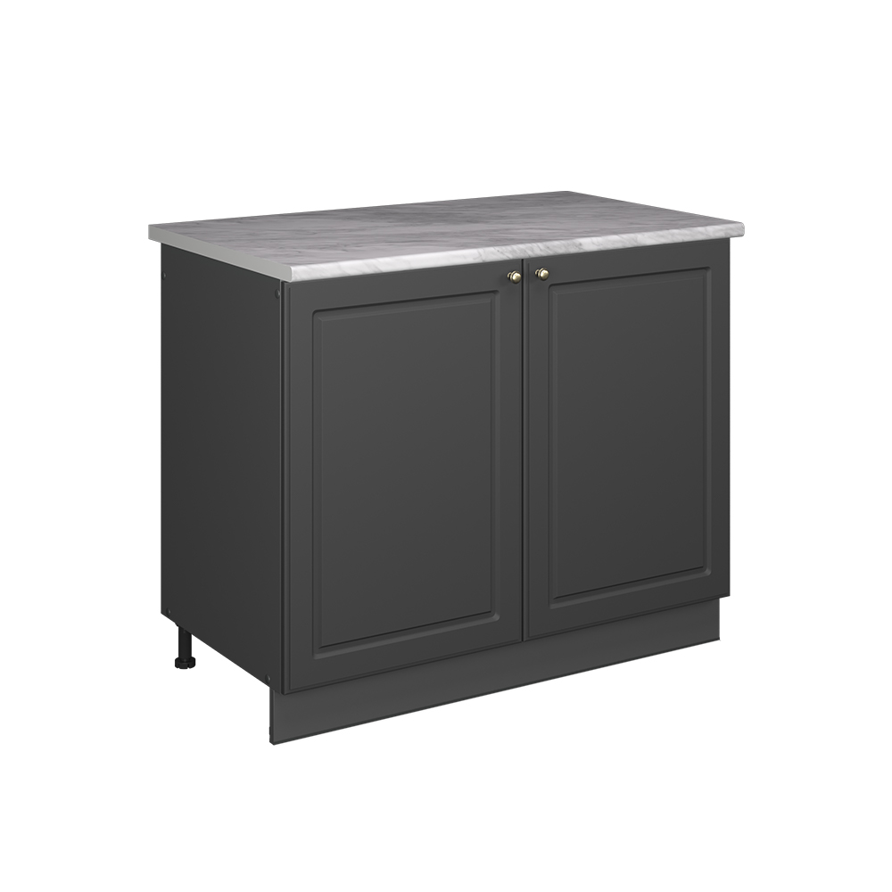 Spülenunterschrank Fame-line, Anthrazit-gold Landhaus/anthrazit, 100 Cm, Ap Marmor, Vicco