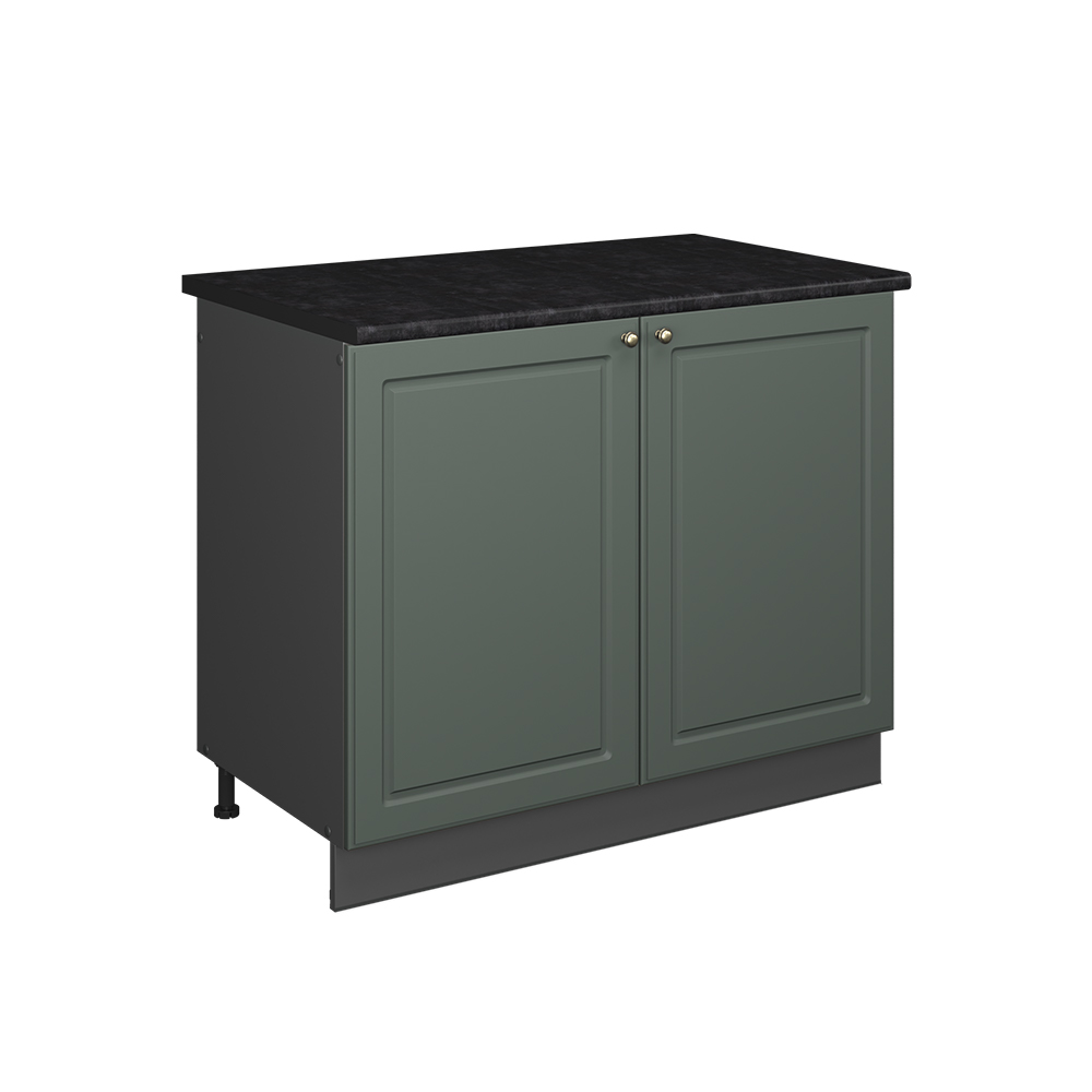 Spülenunterschrank Fame-line, Grün-gold Landhaus/anthrazit, 100 Cm, Ap Anthrazit, Vicco
