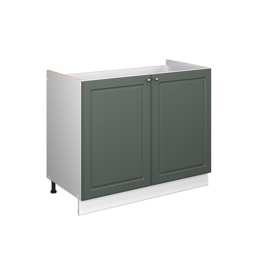 Spülenunterschrank Fame-line, Grün-gold Landhaus/weiß, 100 Cm Ohne Arbeitsplatte, Vicco