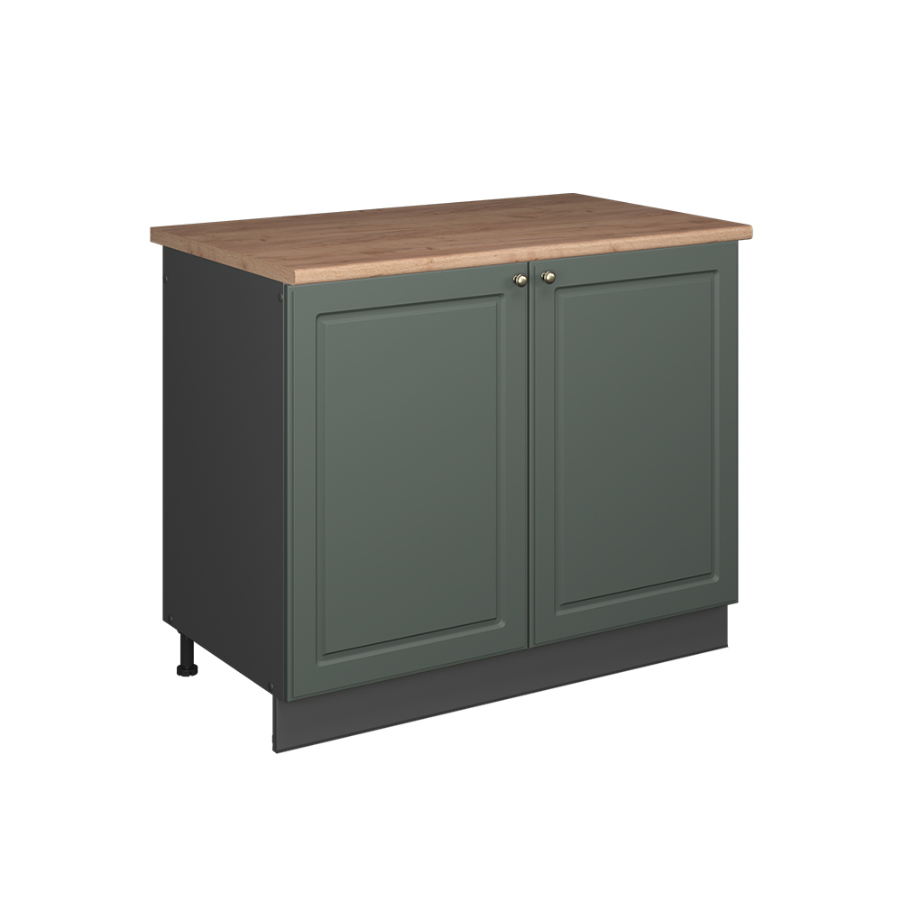 Spülenunterschrank Fame-line, Grün-gold Landhaus/anthrazit, 100 Cm, Ap Eiche, Vicco