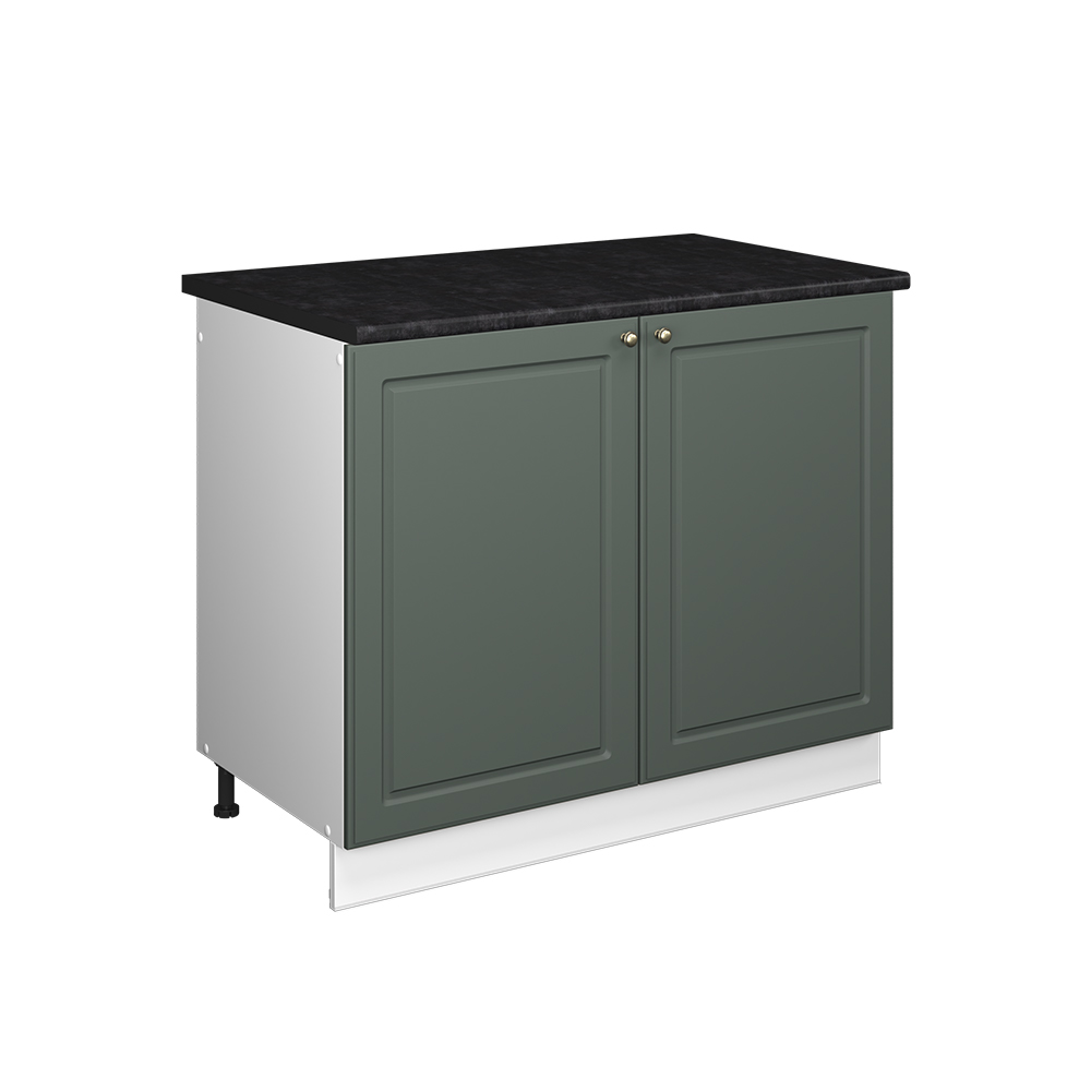 Spülenunterschrank Fame-line, Grün-gold Landhaus/weiß, 100 Cm, Ap Anthrazit, Vicco