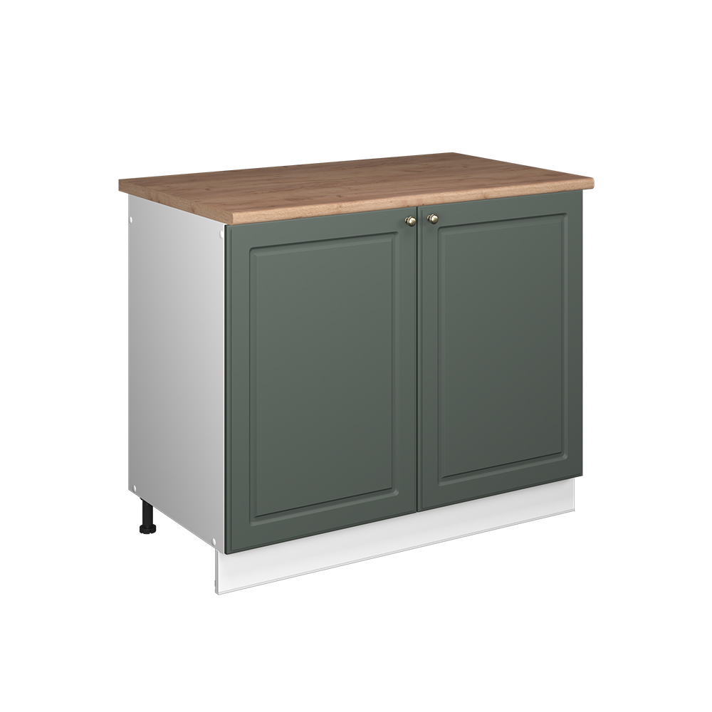 Spülenunterschrank Fame-line, Grün-gold Landhaus/weiß, 100 Cm, Ap Eiche, Vicco