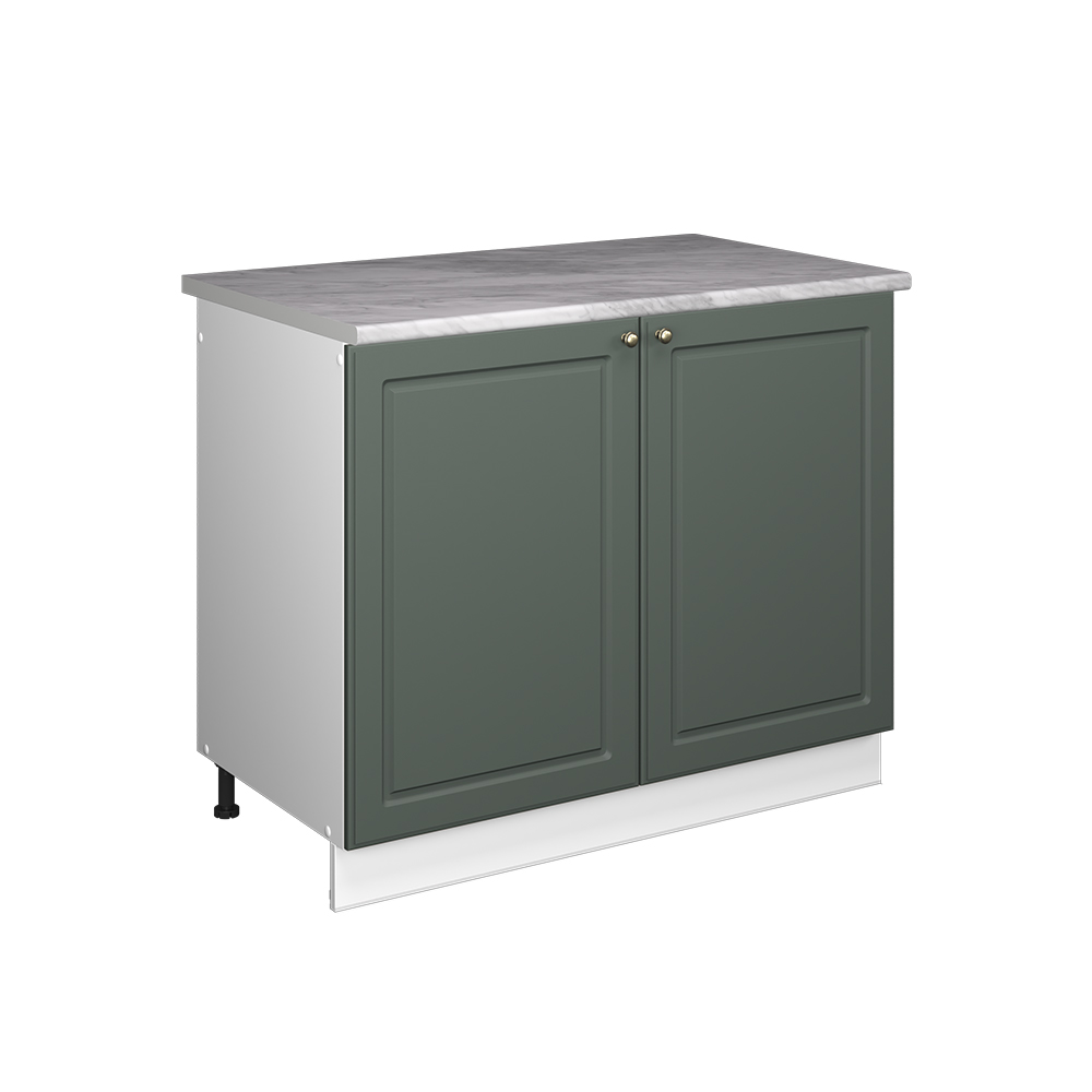 Spülenunterschrank Fame-line, Grün-gold Landhaus/weiß, 100 Cm, Ap Marmor, Vicco