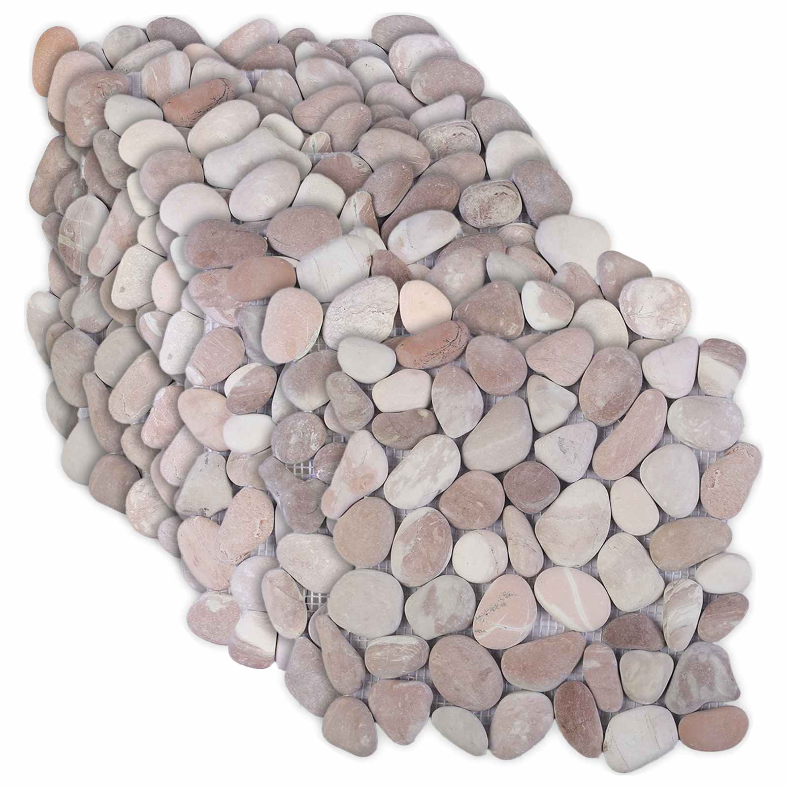 Kieselplatten Beige Und Blassrosa 30 X 30 Cm Flusskiesel Vidaxl