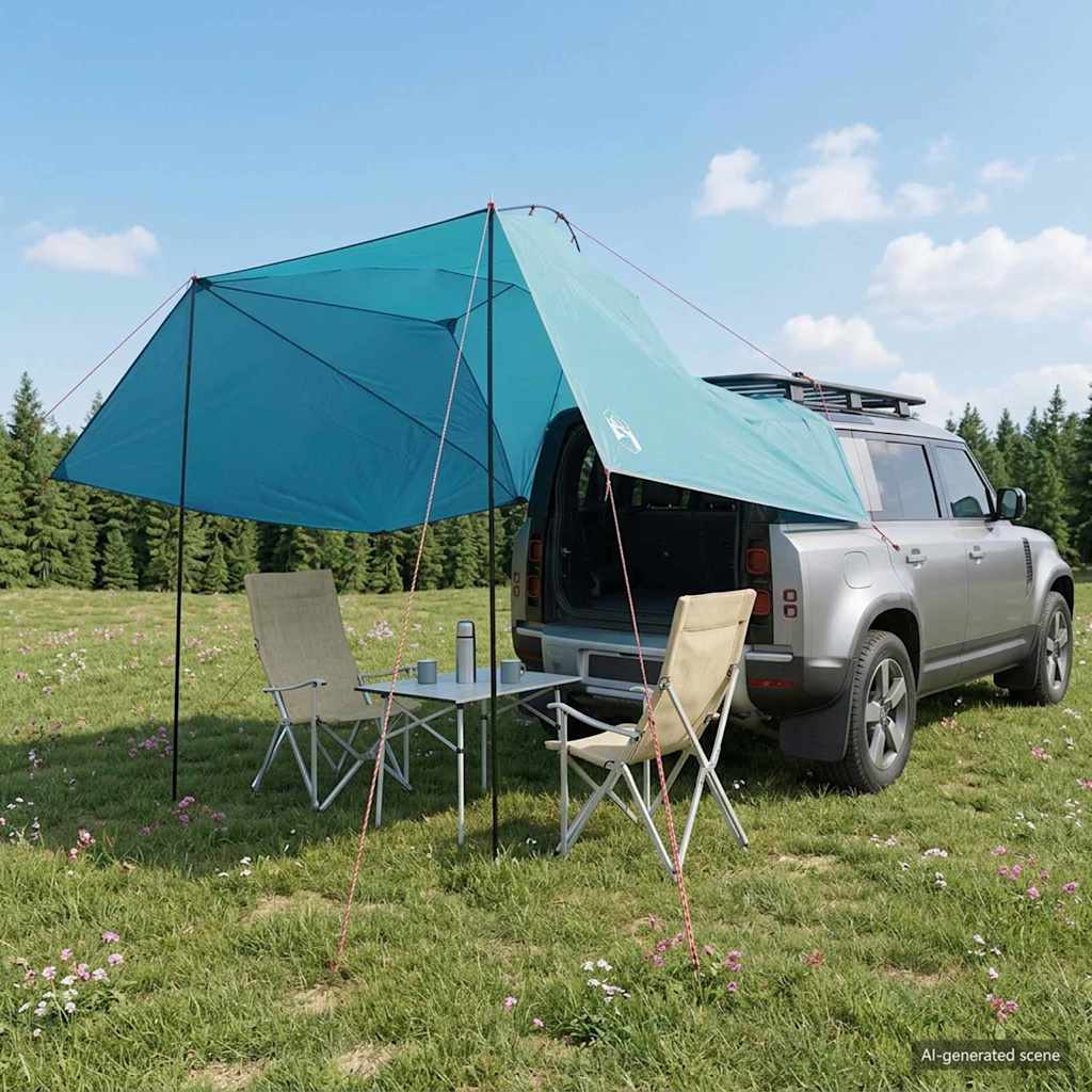 Vidaxl Car Tent 350 X 250 Cm Blue Polyester And Steel