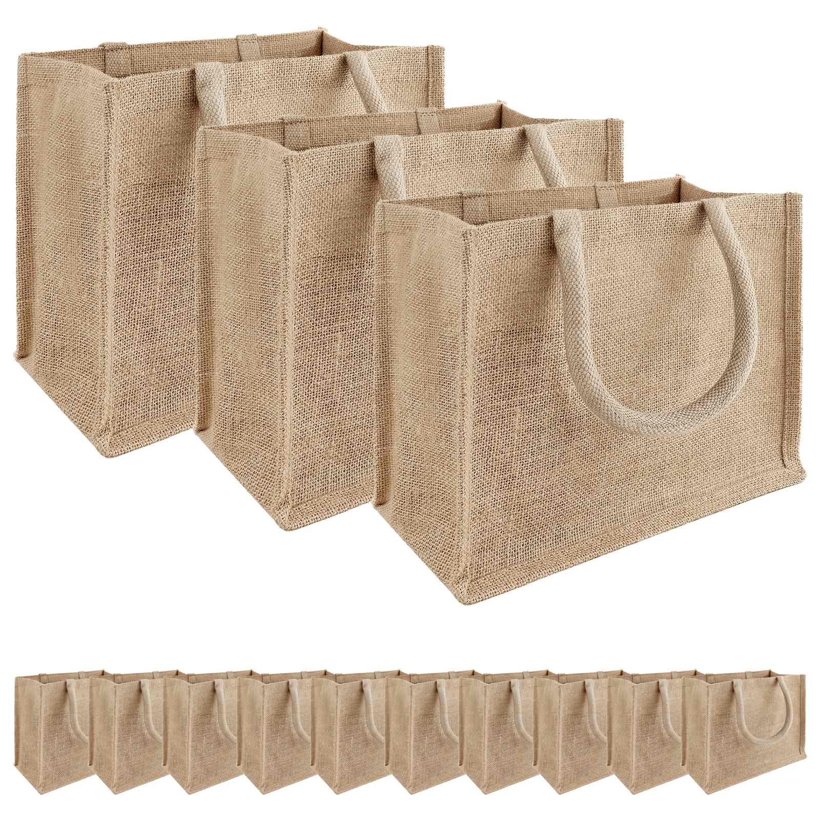 Jute-handtaschen 50 Natur 26 X 22 X 14 Cm 100% Tossa-jute Vidaxl