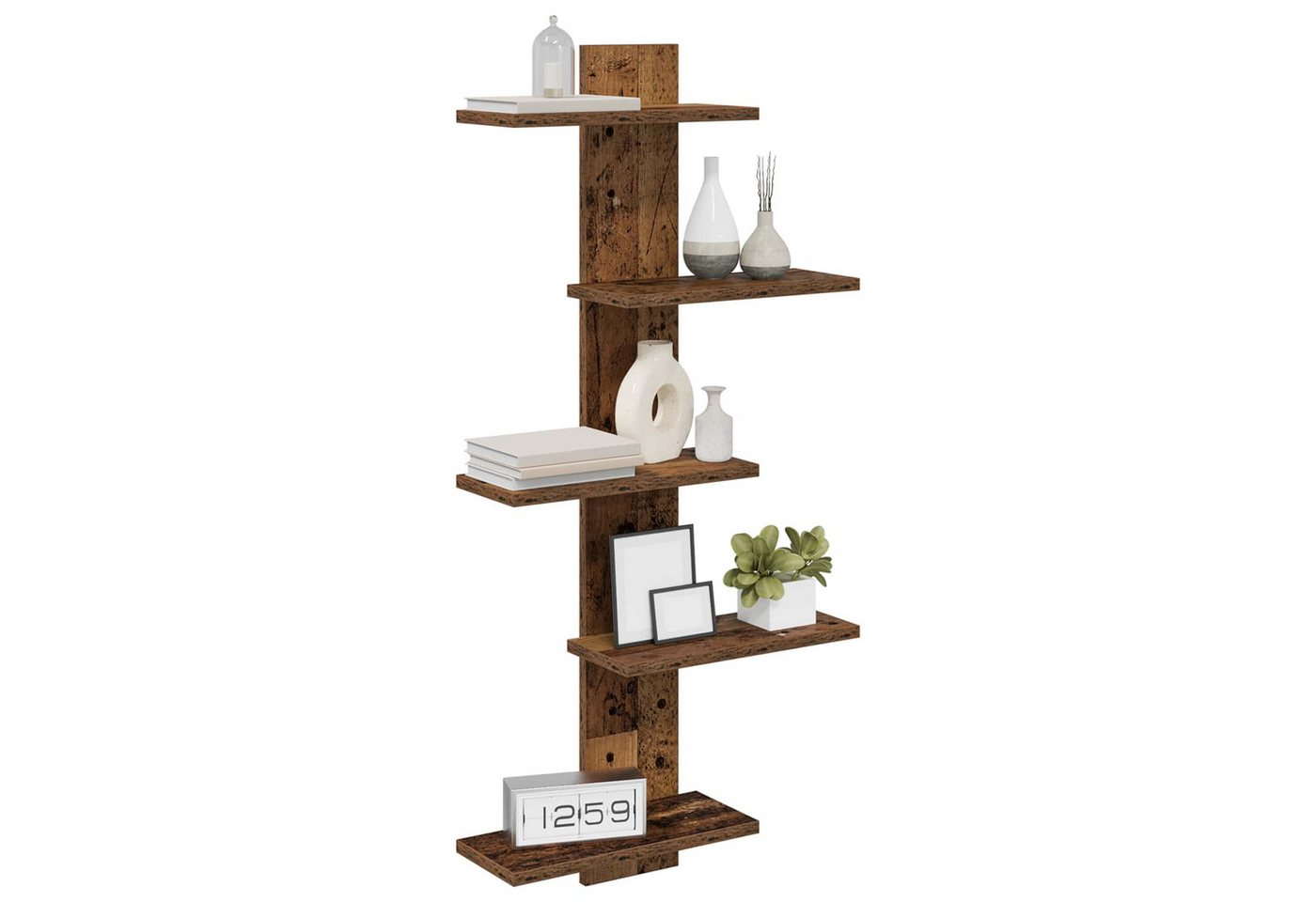 Vidaxl Wall Floating Shelf Old Wood 48.5 X 15 X 101 Cm Engineered Wood Bild 2
