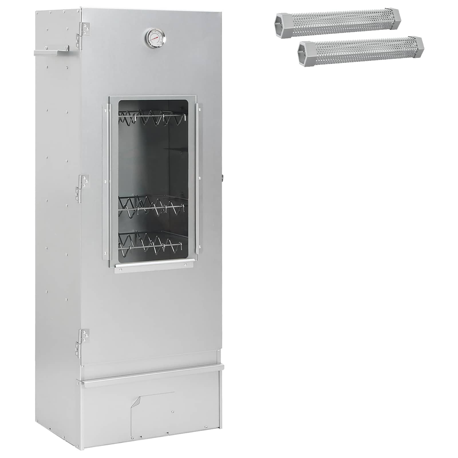 Räucher Ofen 3 Stk. 44,5 X 29 X 110 Cm Verzinkter Stahl Silber Vidaxl