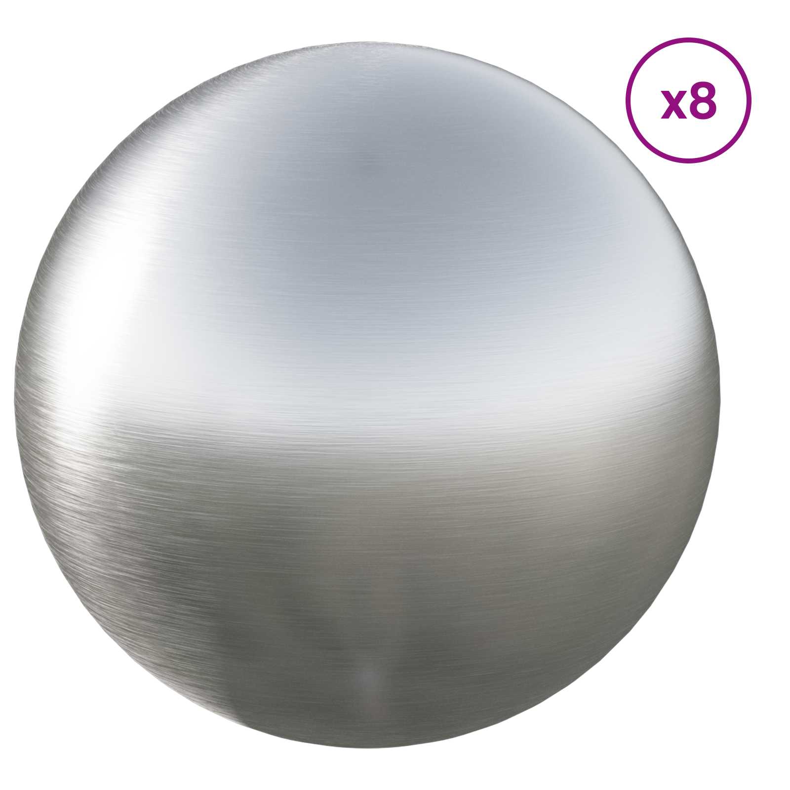 Gebürsteter Ball 8 Stk. Ø 5 Cm Silber Edelstahl 201 Vidaxl