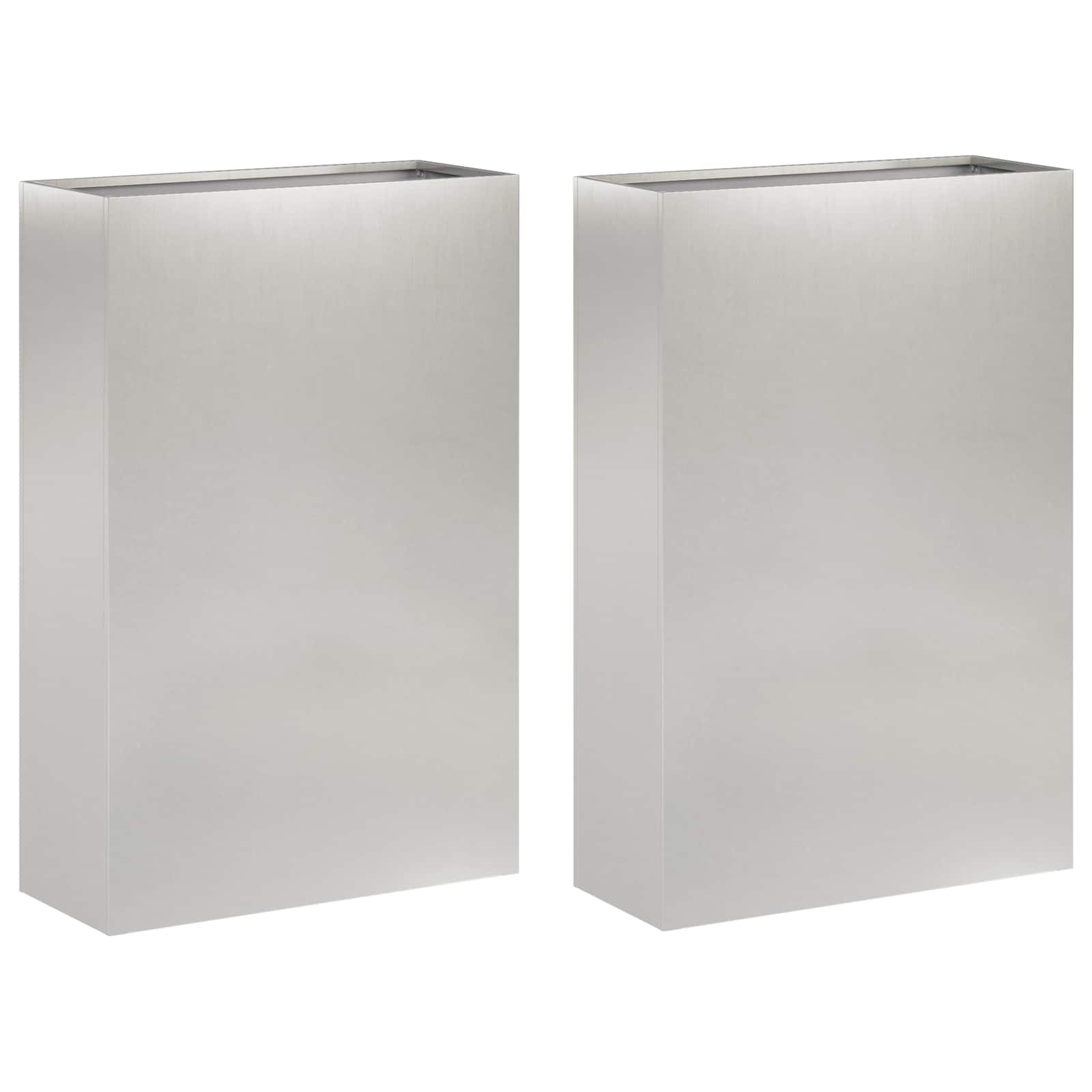 Garten-pflanzgefäß 2 Stk. Silber 40 X 20 X 75 Cm Edelstahl Vidaxl