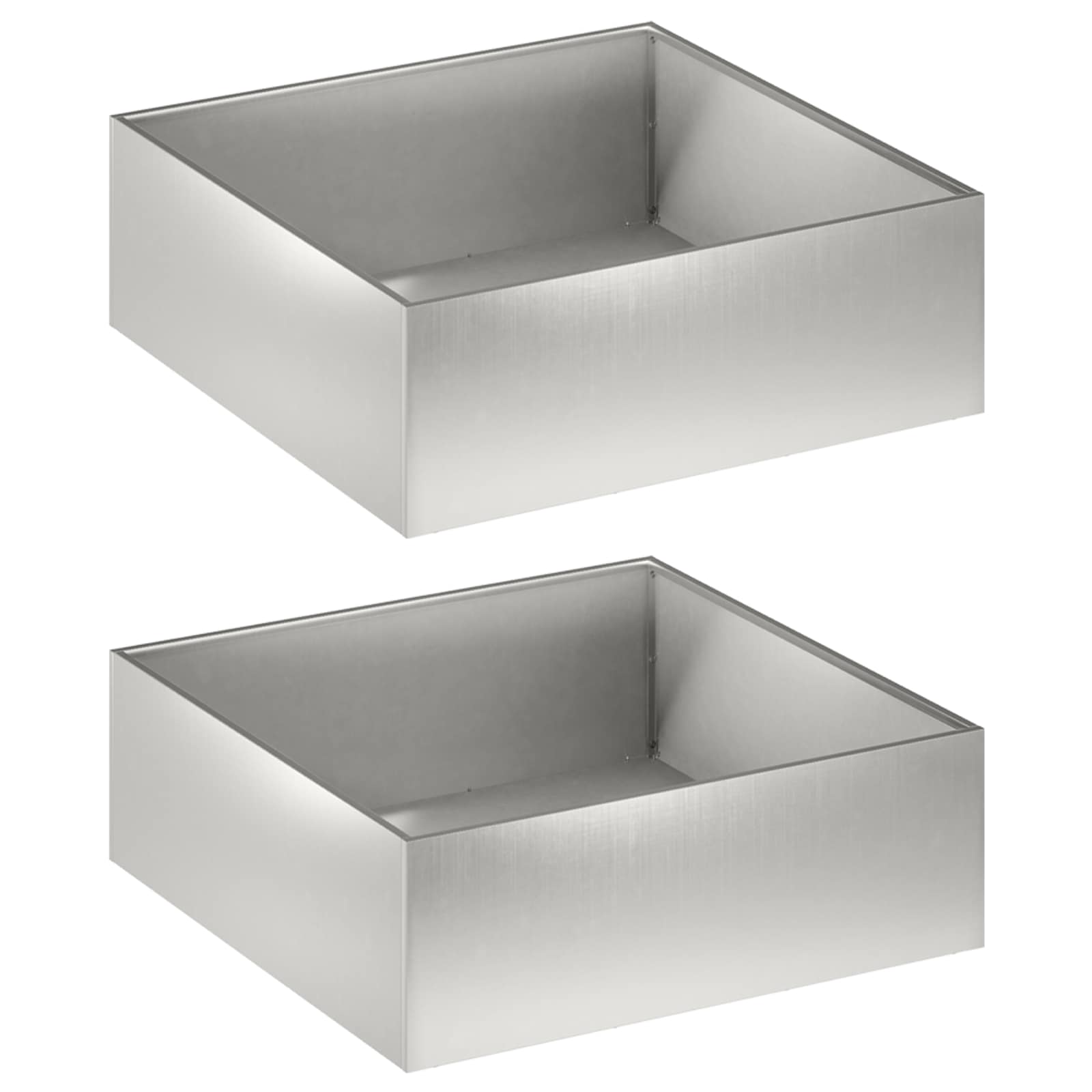 Garten-pflanzgefäß 2 Stk. Silber 60 X 60 X 20 Cm Edelstahl Vidaxl