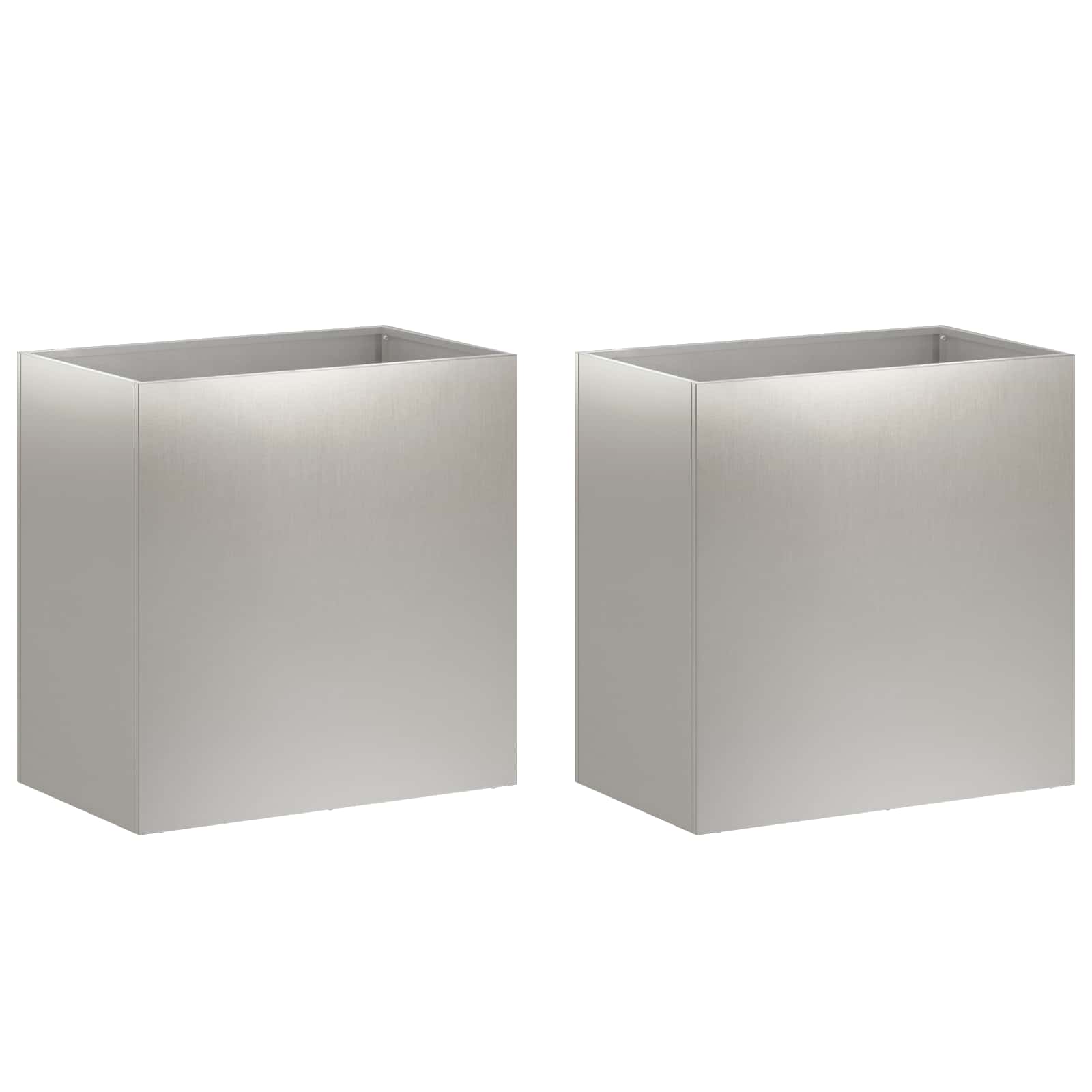 Garten-pflanzgefäß 2 Stk. Silber 50 X 30 X 40 Cm Edelstahl Vidaxl