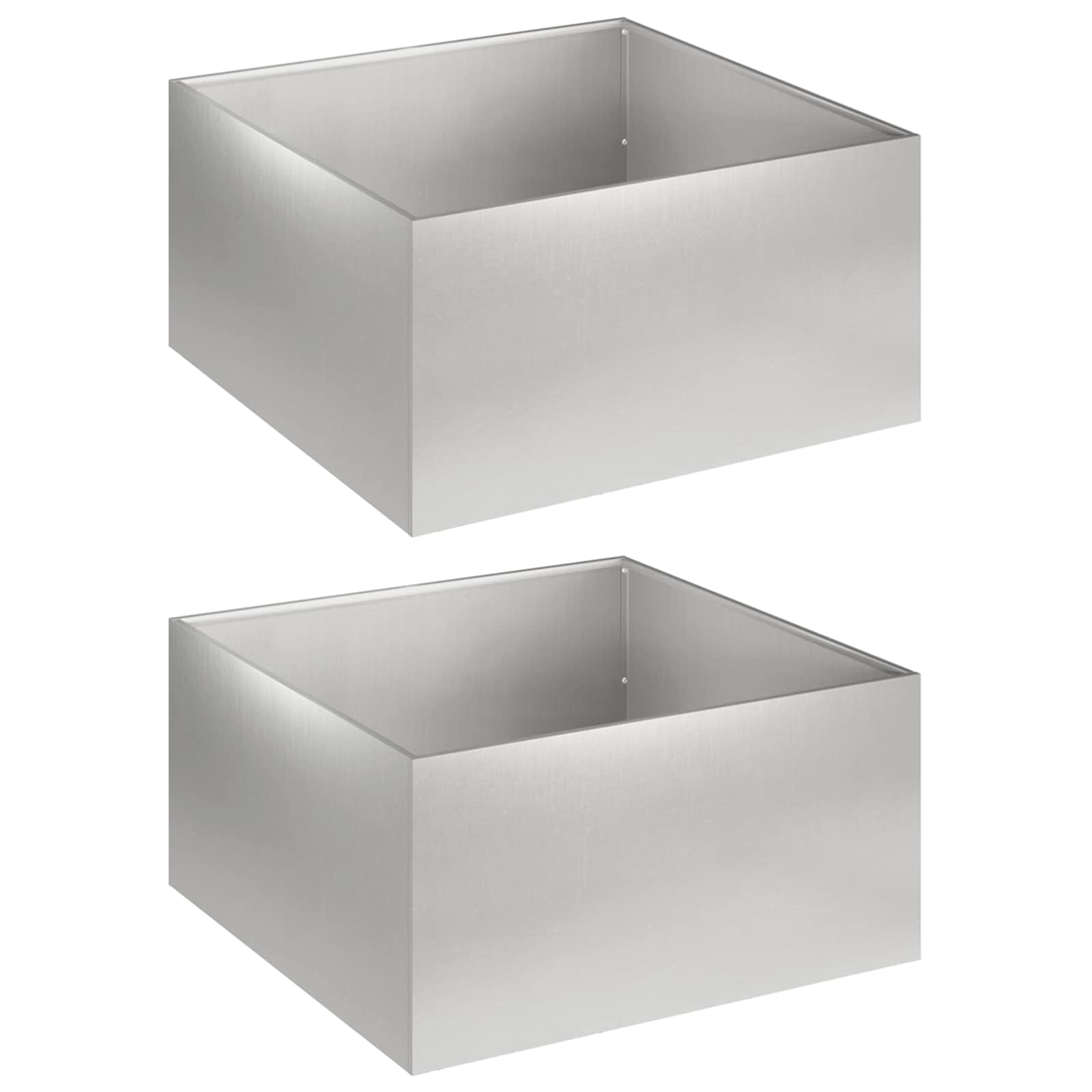 Garten-pflanzgefäß 2 Stk. Silber 60 X 60 X 30 Cm Edelstahl Vidaxl