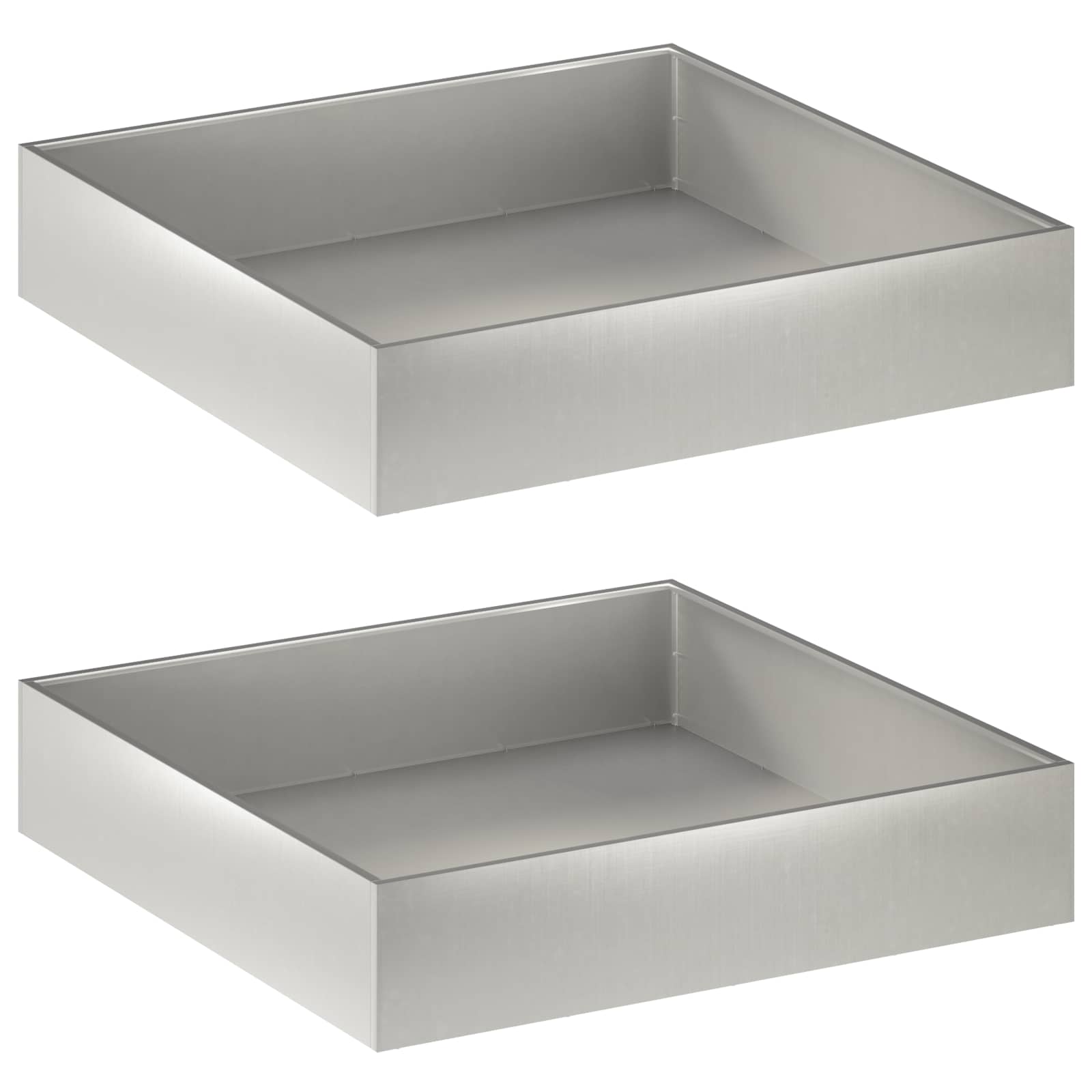 Garten-pflanzgefäß 2 Stk. Silber 80 X 80 X 20 Cm Edelstahl Vidaxl