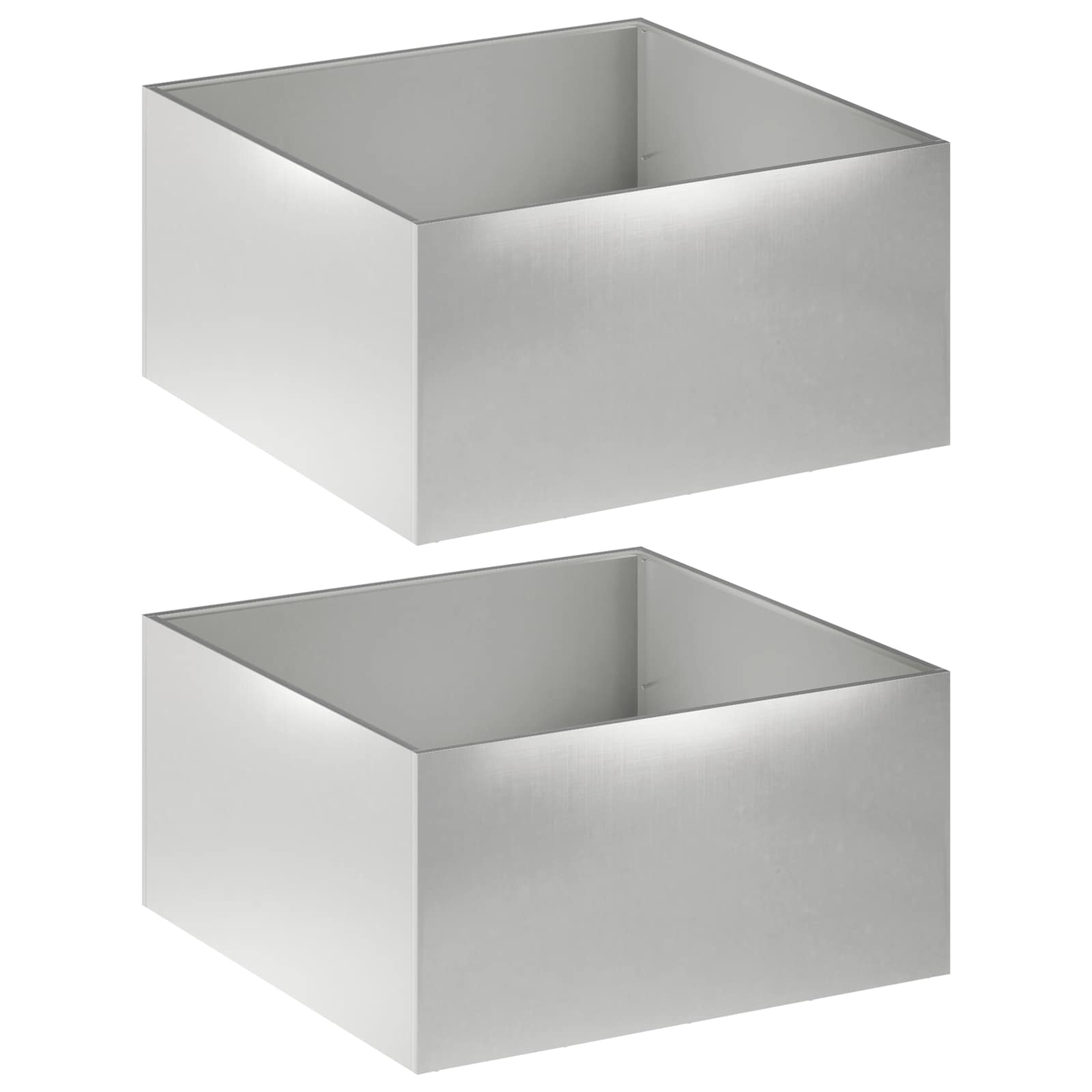Garten-pflanzgefäß 2 Stk. Silber 60 X 60 X 40 Cm Edelstahl Vidaxl
