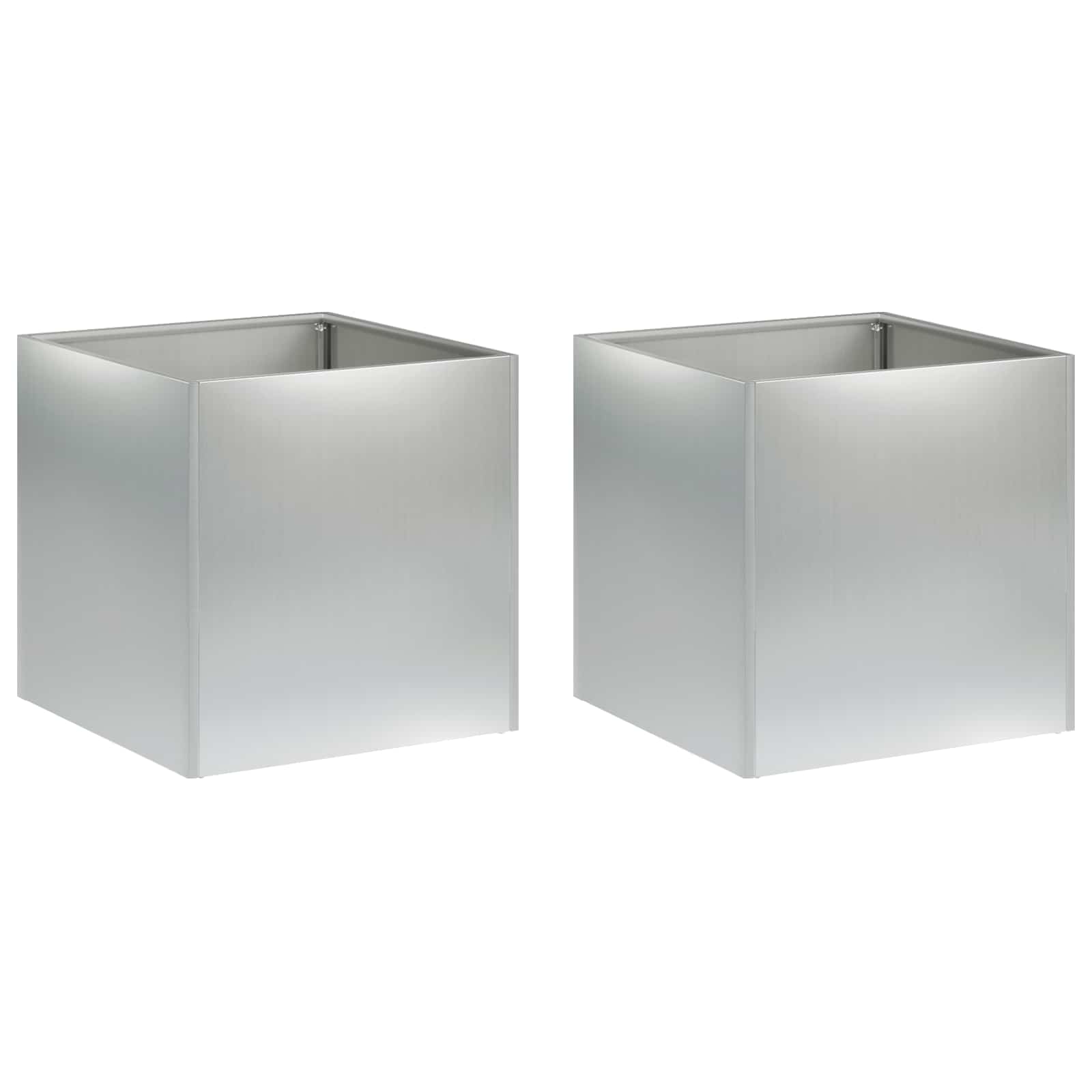 Garten-pflanzgefäß 2 Stk. Silber 35 X 35 X 35 Cm Vidaxl