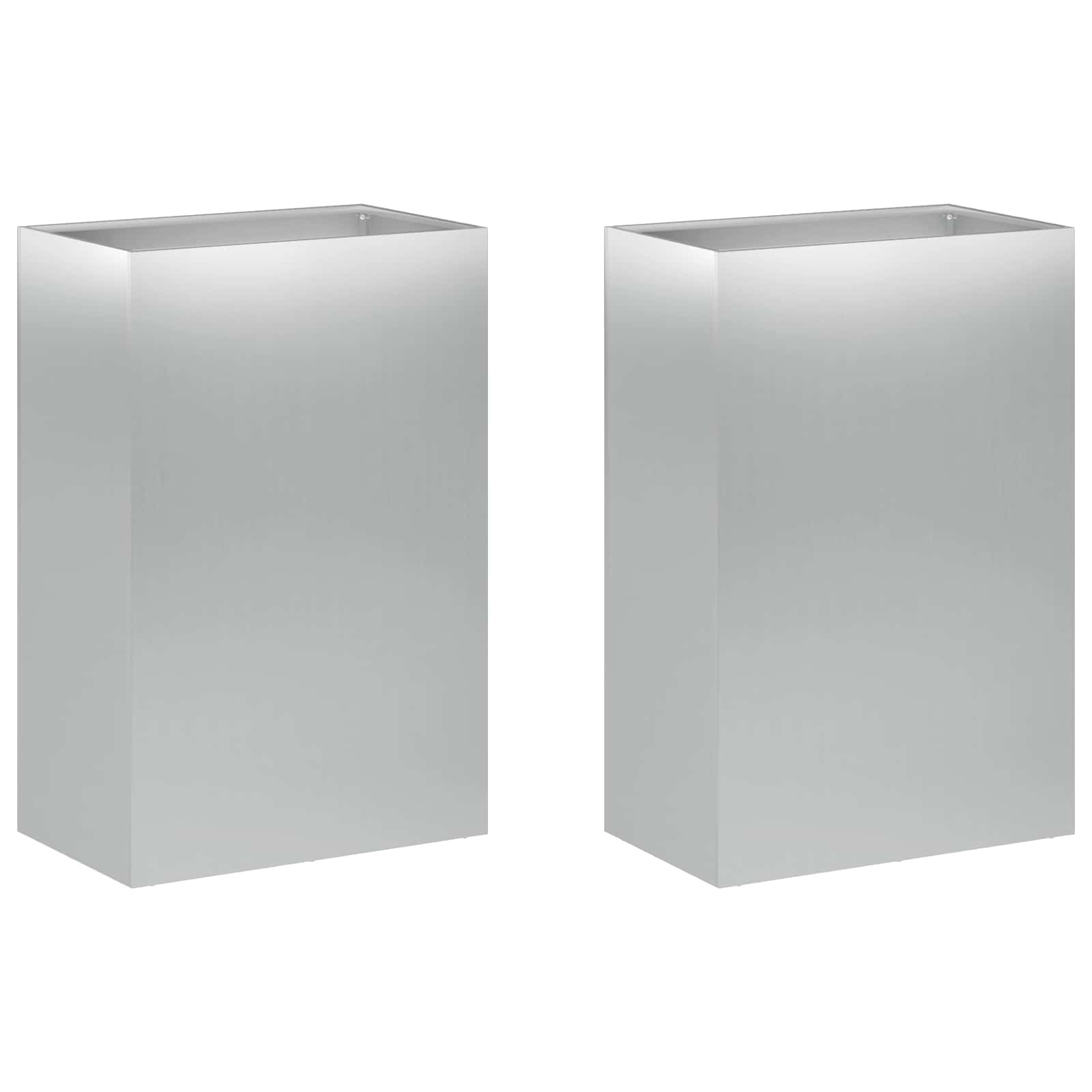 Garten-pflanzgefäß 2 Stk. Silber 50 X 30 X 75 Cm Vidaxl