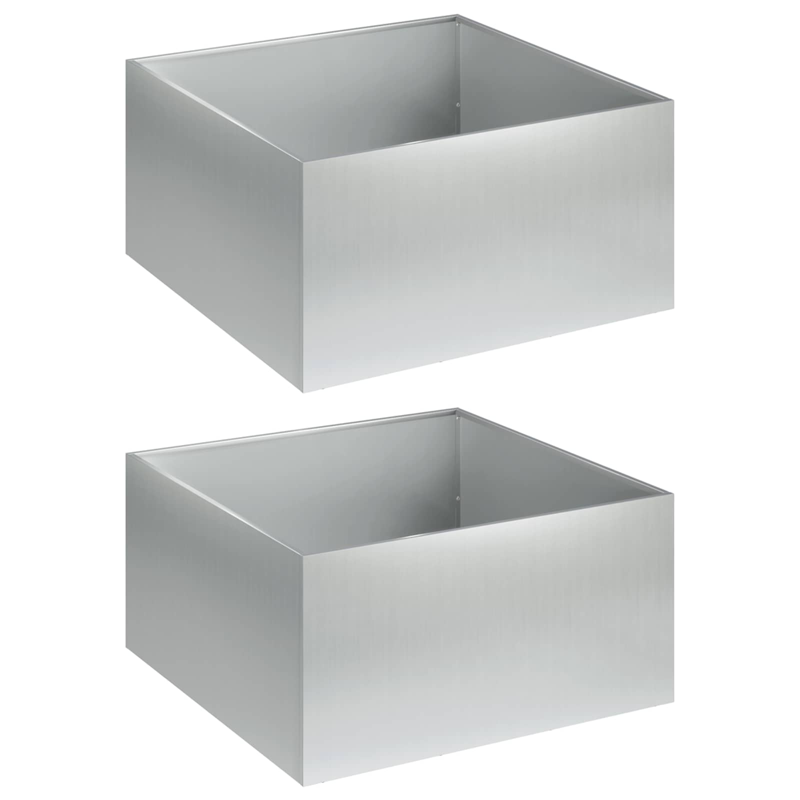 Garten-pflanzgefäß 2 Stk. Silber 60 X 60 X 30 Cm Vidaxl