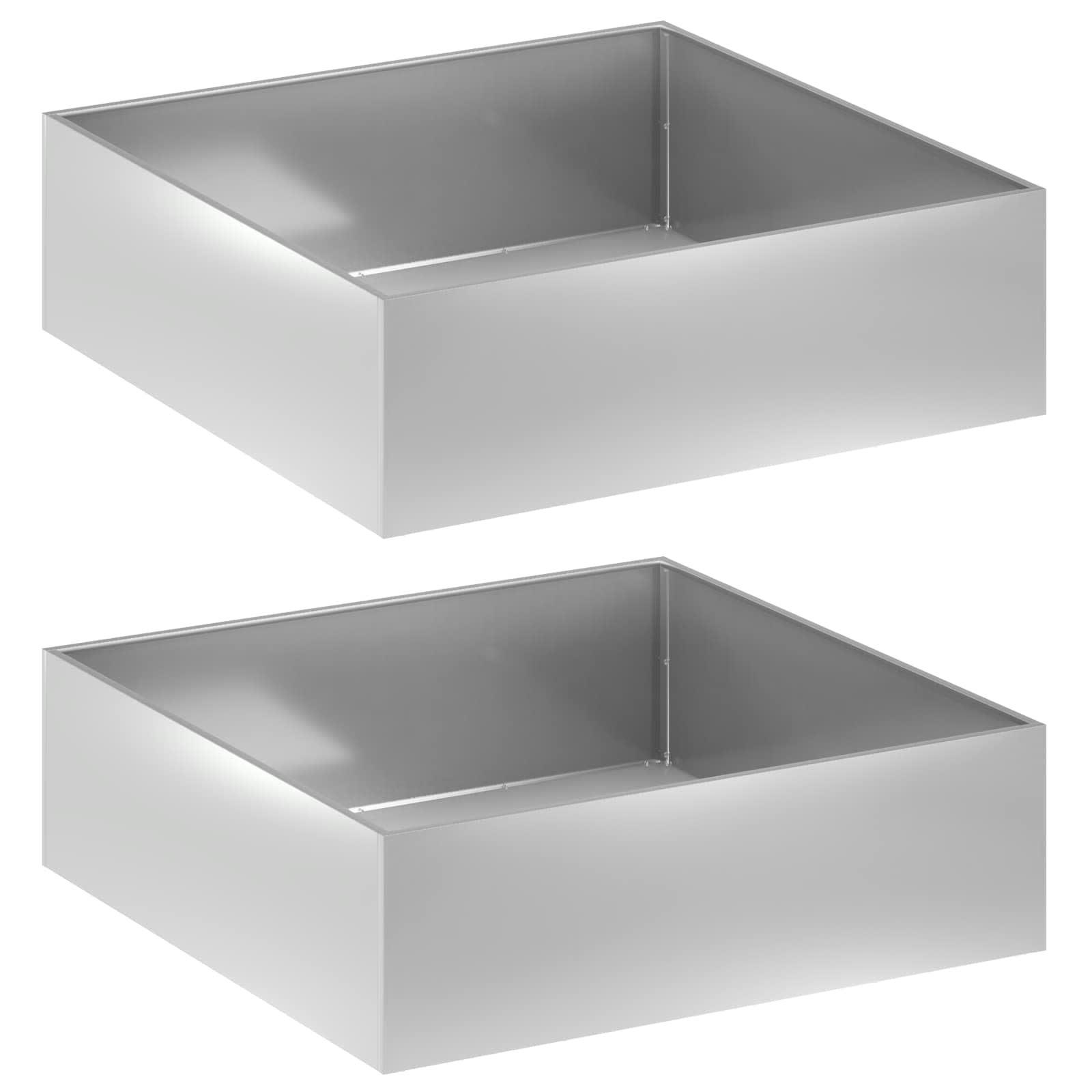 Garten-pflanzgefäß 2 Stk. Silber 80 X 80 X 30 Cm Vidaxl