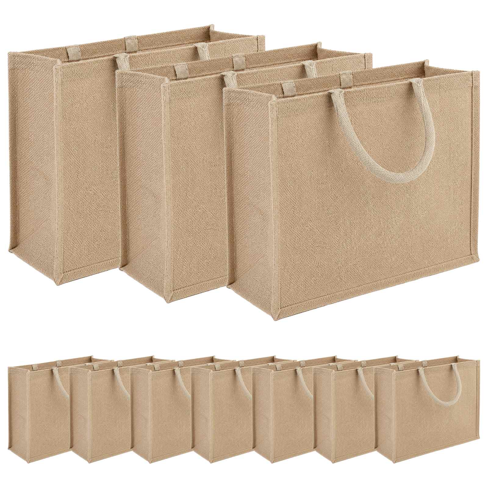 Jute-handtaschen 10 Natur 42 X 33 X 19 Cm 100% Tossa-jute Vidaxl
