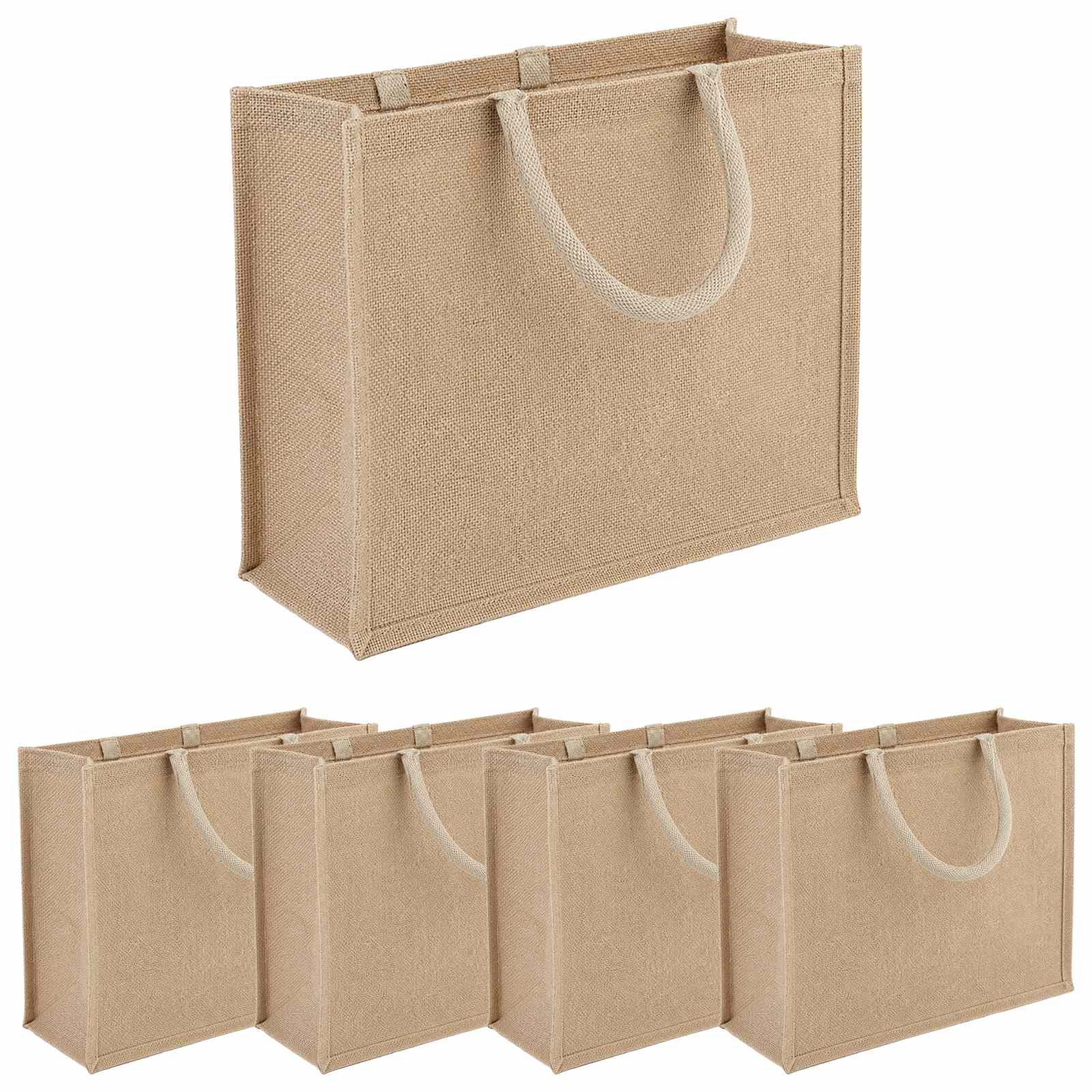 Jute-handtaschen 5 Natur 42 X 33 X 19 Cm 100% Tossa-jute Vidaxl