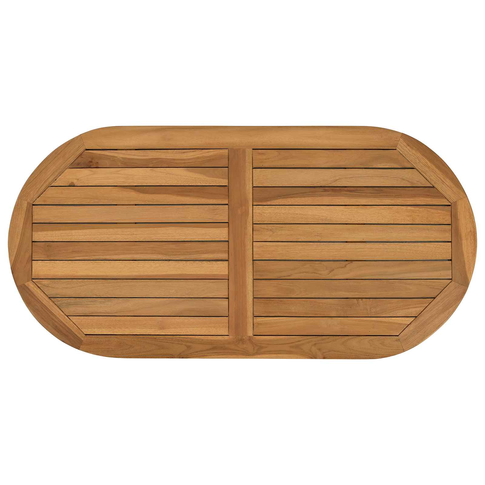 Tischplatte Oval Massives Teakholz Natur Vidaxl
