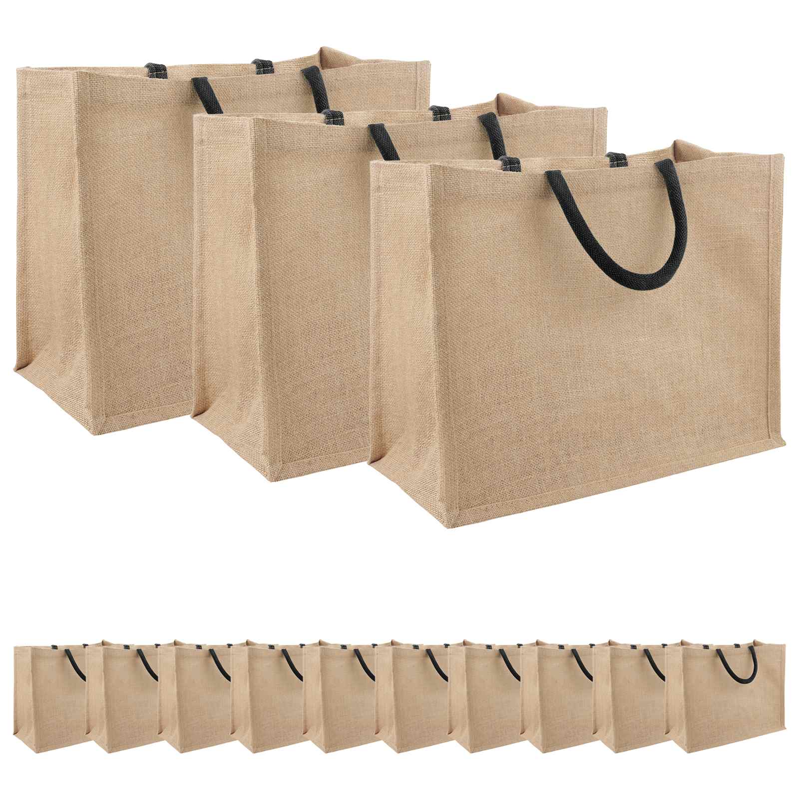 Jute-handtaschen 50 Natürlich Und Schwarz 42 X 33 X 19 Cm Vidaxl