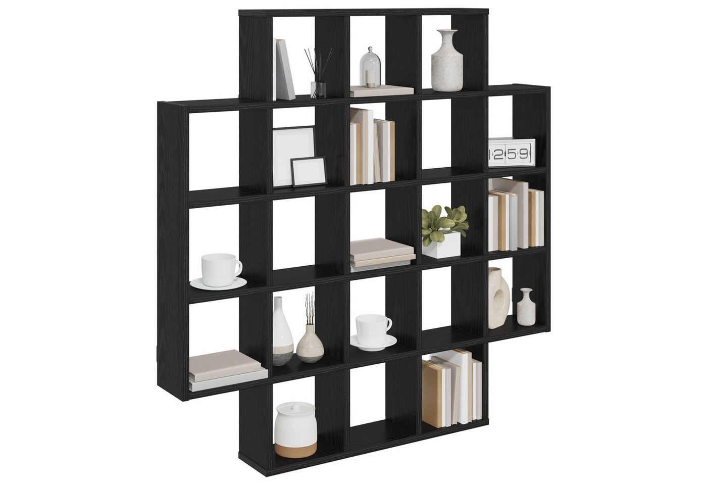 Vidaxl Wall Shelf Black Oak 100 X 13 X 100 Cm Engineered Wood Bild 2