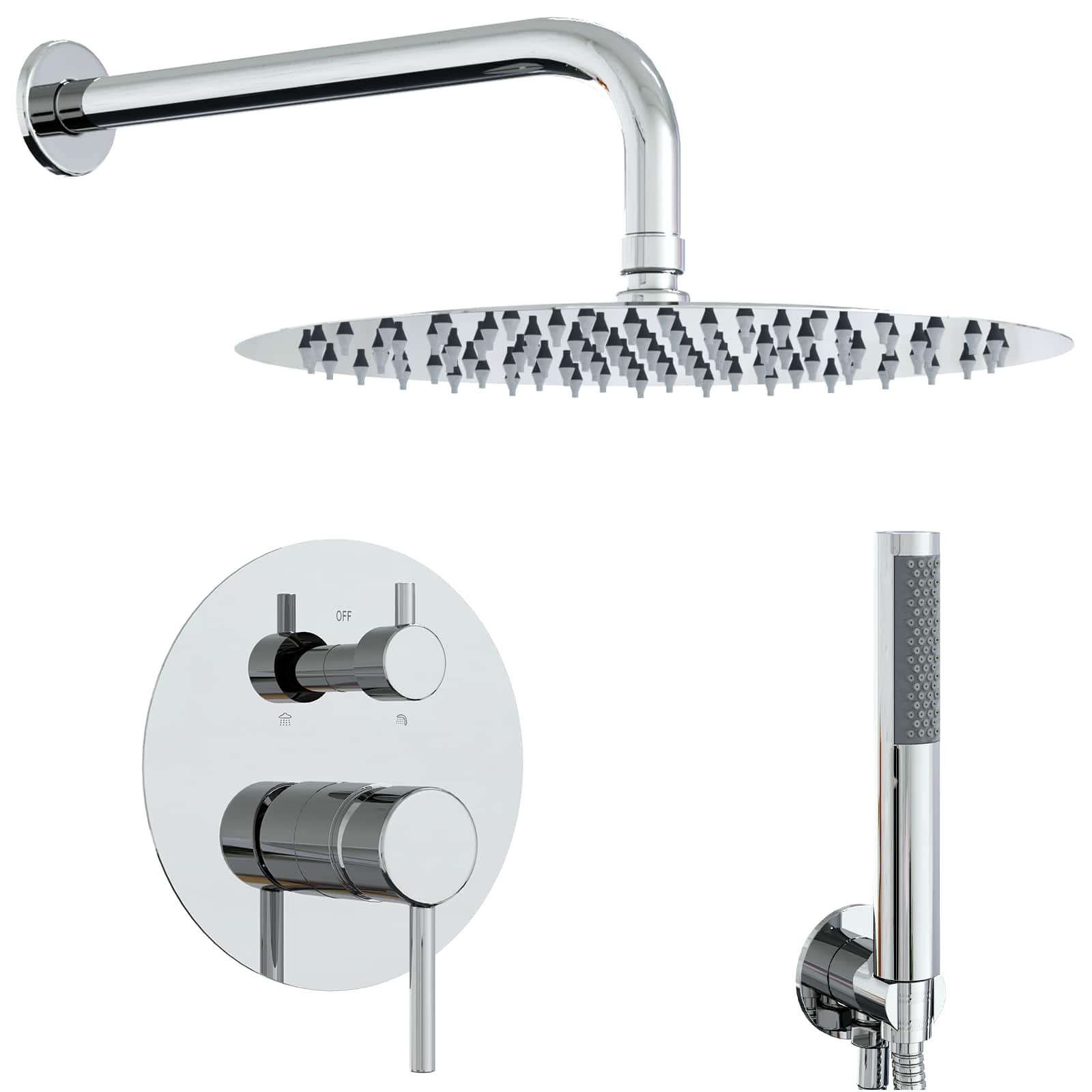 Vidaxl Concealed Shower System (round) Silver Stainless Steel 201