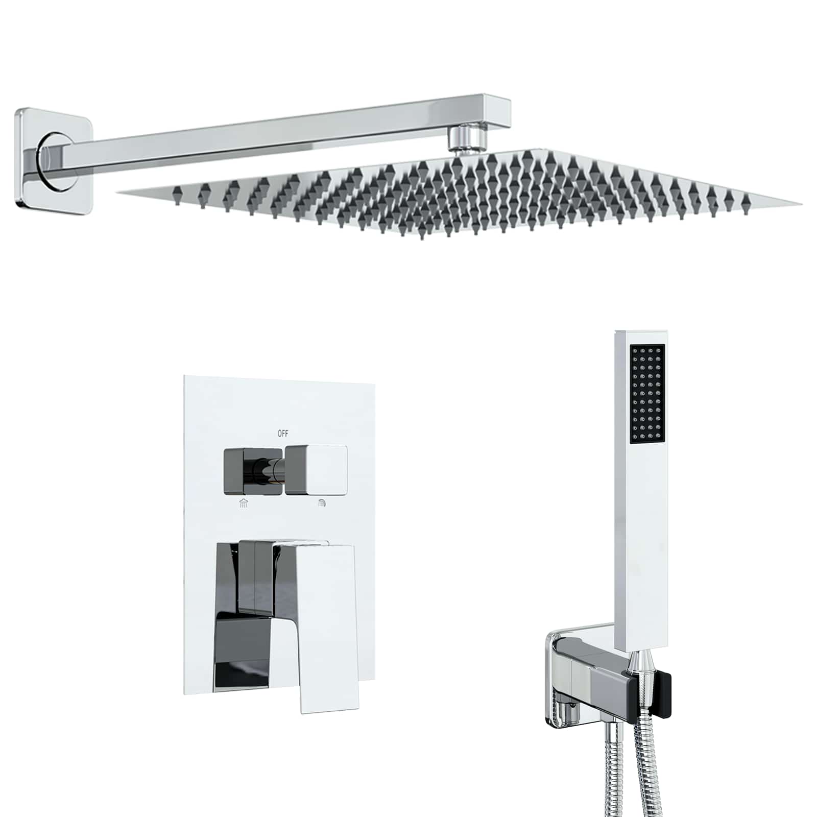 Vidaxl Concealed Shower System (square) Silver Stainless Steel 201