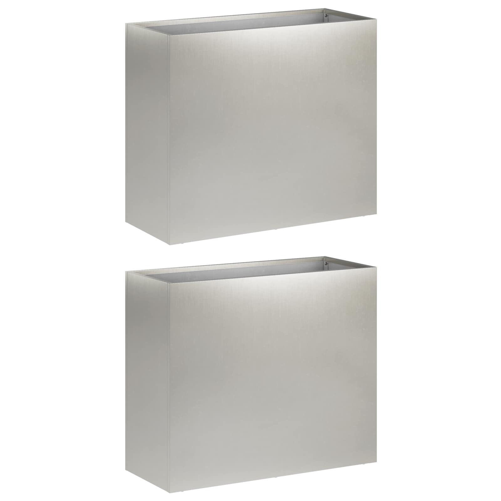 Garten-pflanzgefäß 2 Stk. Silber 50 X 20 X 40 Cm Edelstahl Vidaxl