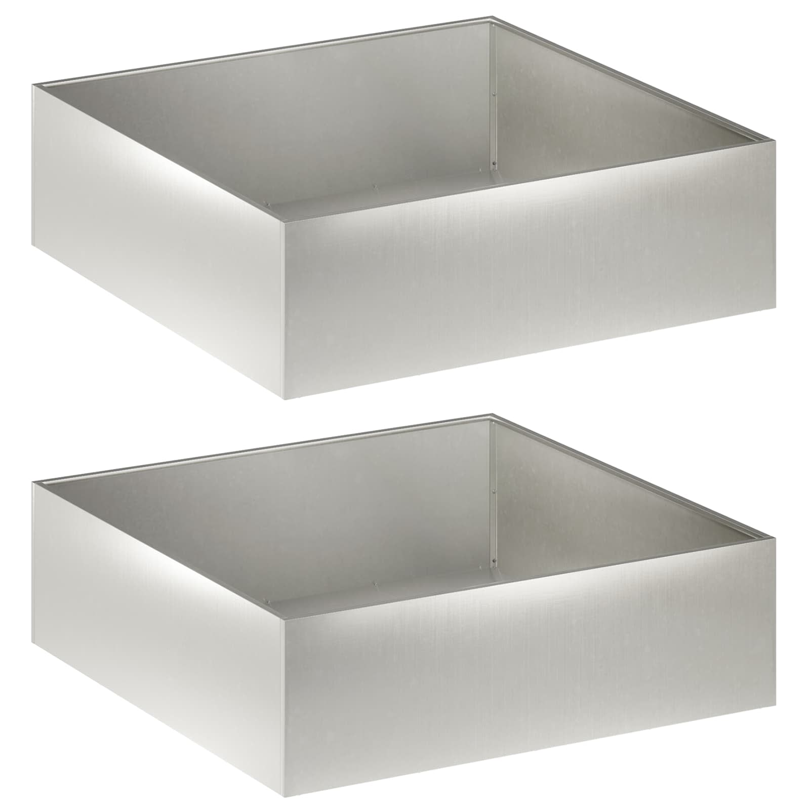 Garten-pflanzgefäß 2 Stk. Silber 80 X 80 X 30 Cm Edelstahl Vidaxl