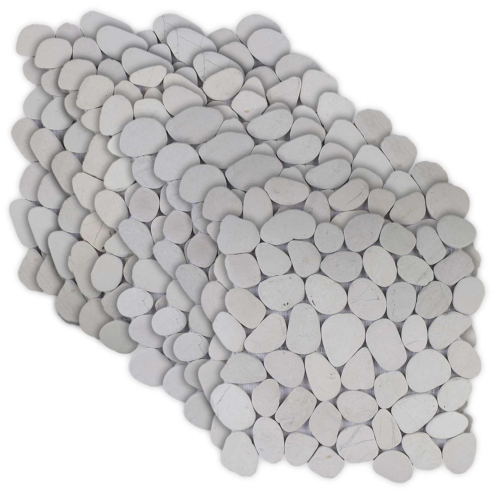 Kieselplatten Weiß 30 X 30 Cm Flusskiesel Vidaxl