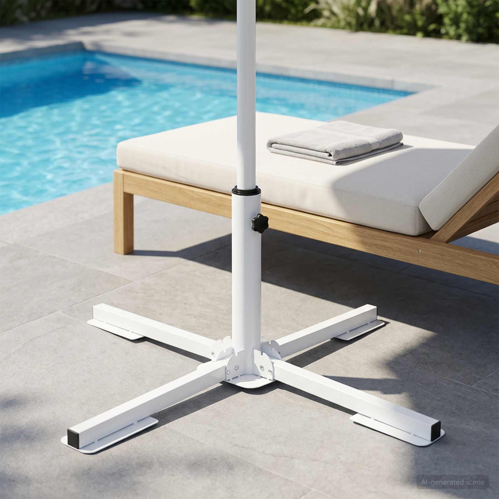 Vidaxl Parasol Stand White Steel
