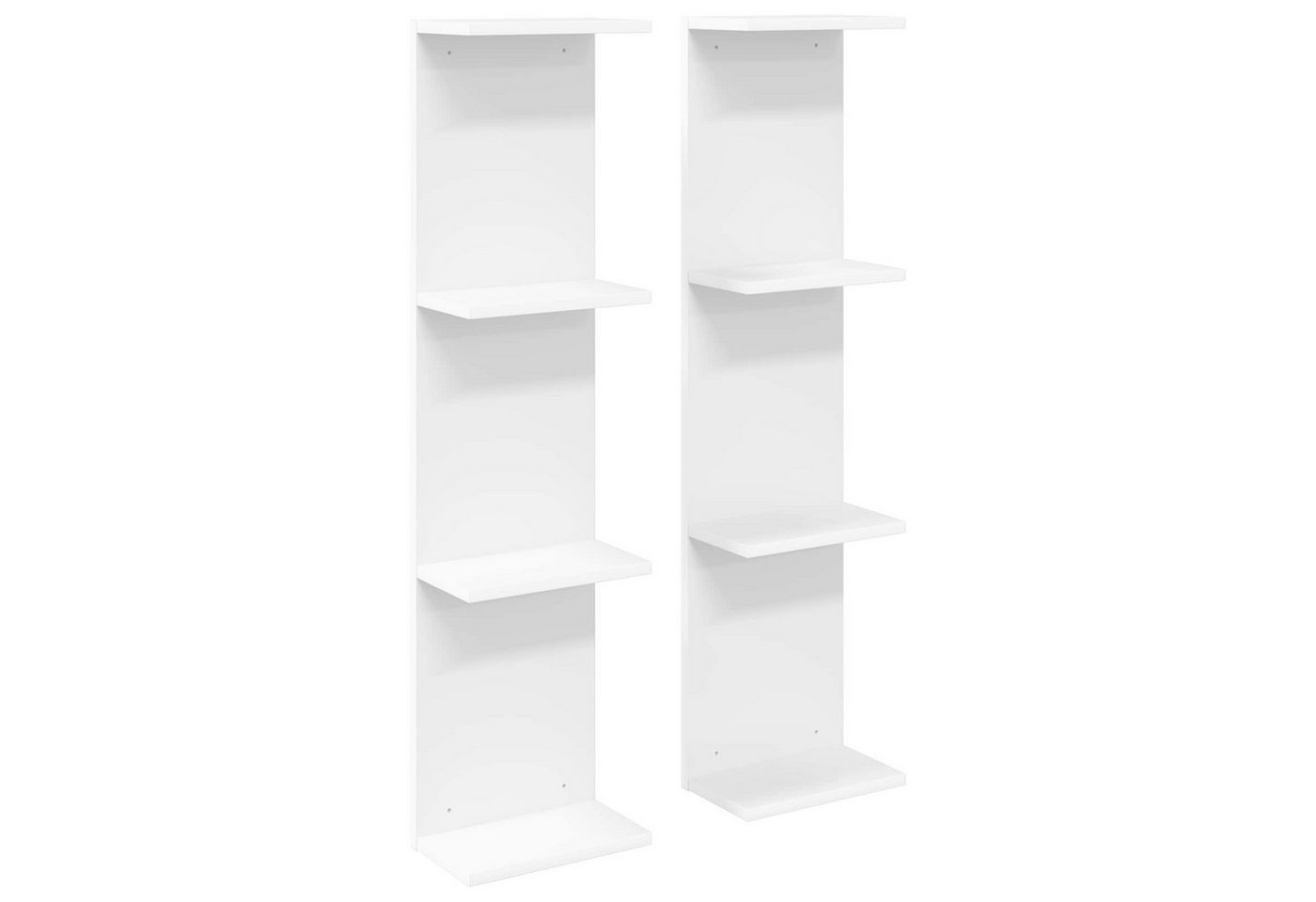 Vidaxl Wall Shelf 2 Pcs White 22 X 15 X 100 Cm Engineered Wood