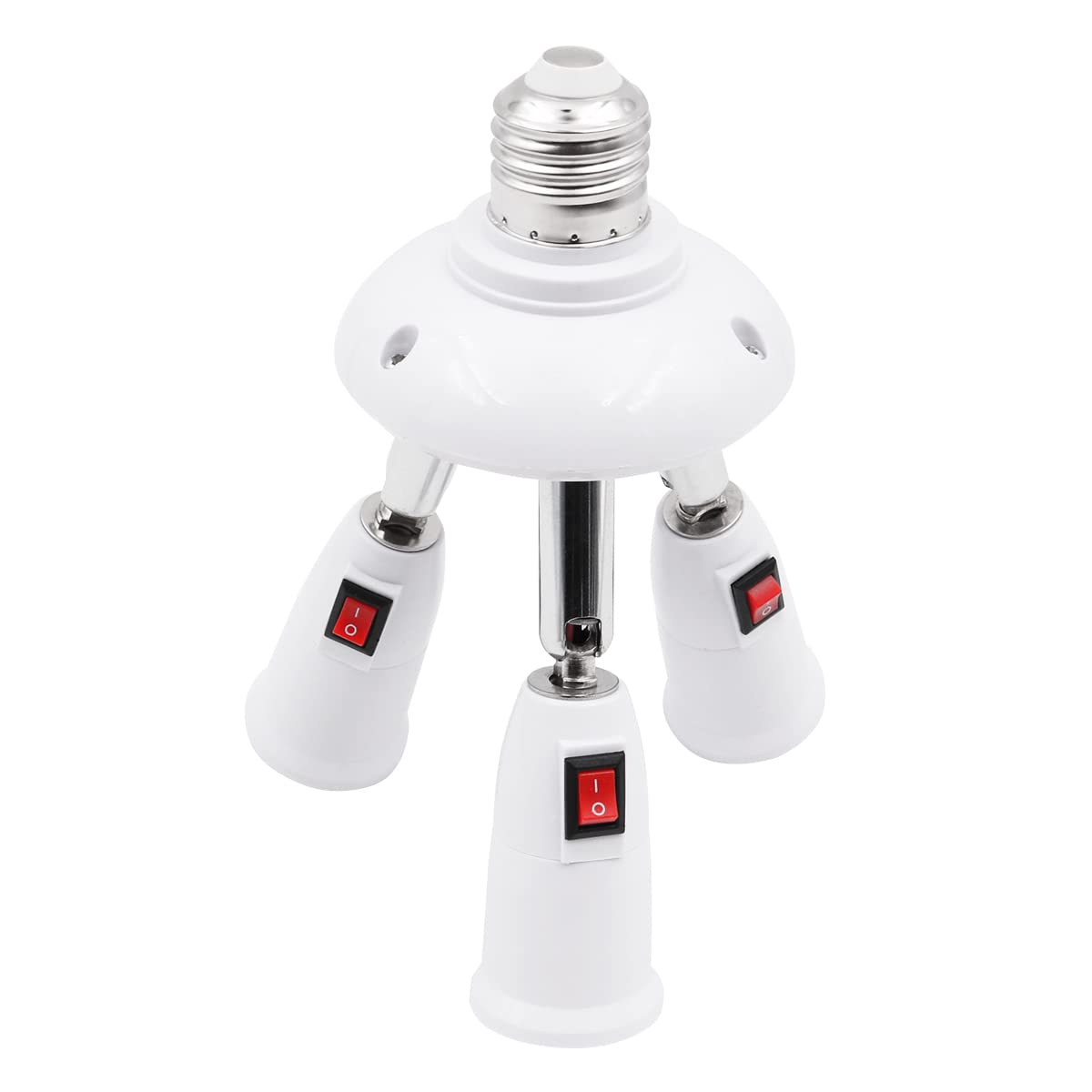 3-in-1 Verstellbarer E27-zu-e27-sockel-glühbirnenadapter, 220 V Wechselstrom-lampenfassungsverteiler Mit Schalter