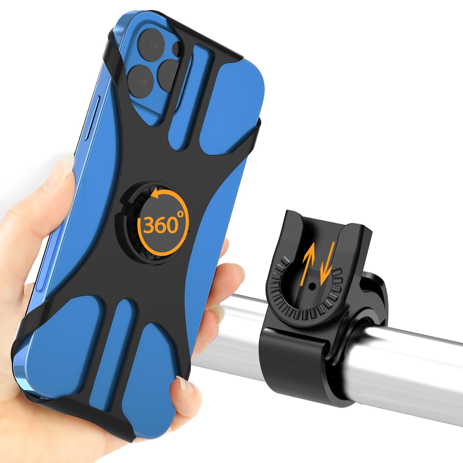 Universelle Fahrradhalterung Mit Aktiver Vibrationsdämpfung, 360° Drehbar, Für Mountainbike, Motorrad Und Fahrrad. Kompatibel Mit Iphone 17/16/15/14/13/12/11/pro Max Und Smartphones Von 4,5" Bis 7,0".