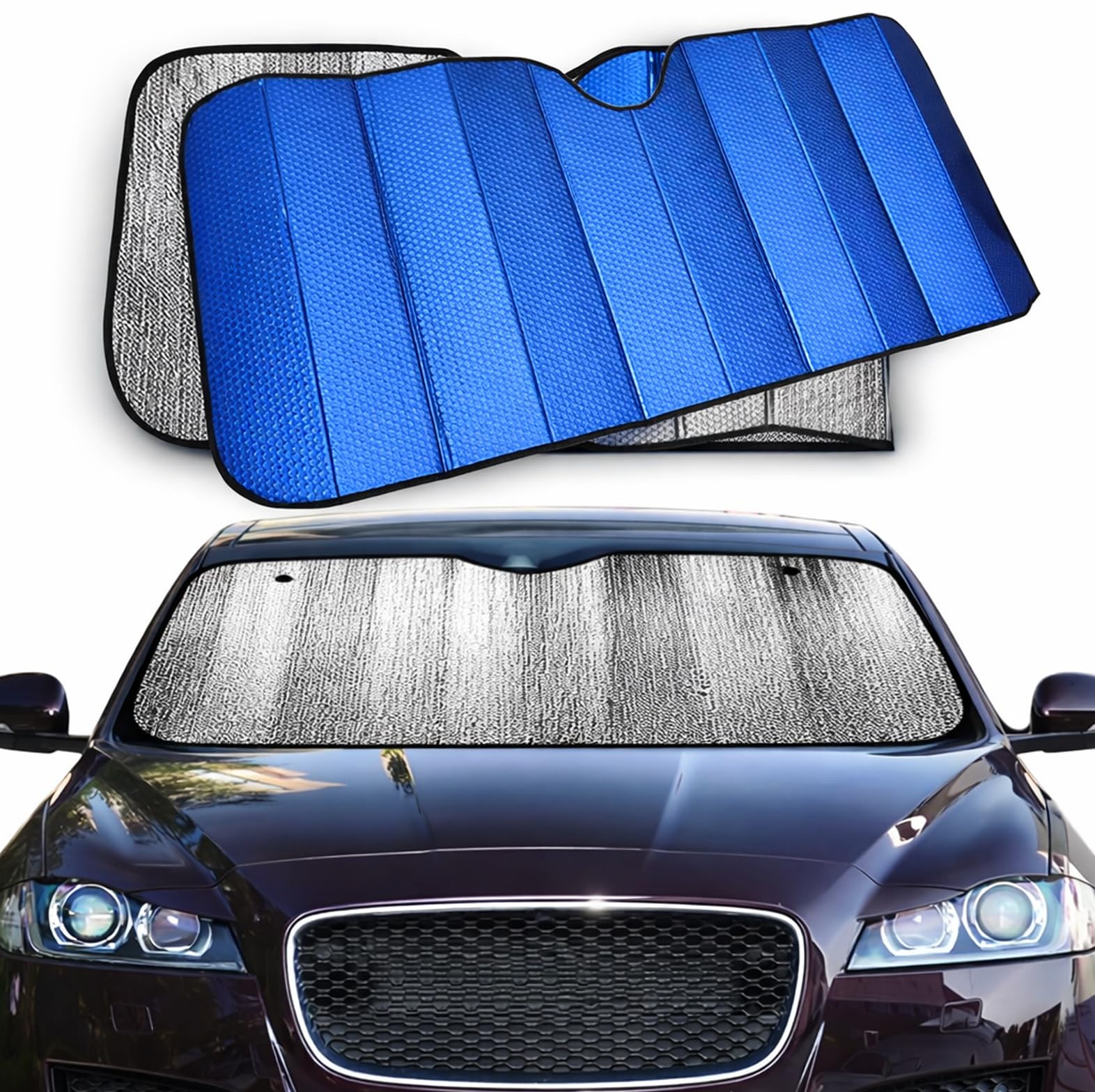 Faltbarer Sonnenschutz Fürs Auto Mit Gummizug Und Saugnäpfen, Uv-schutz.