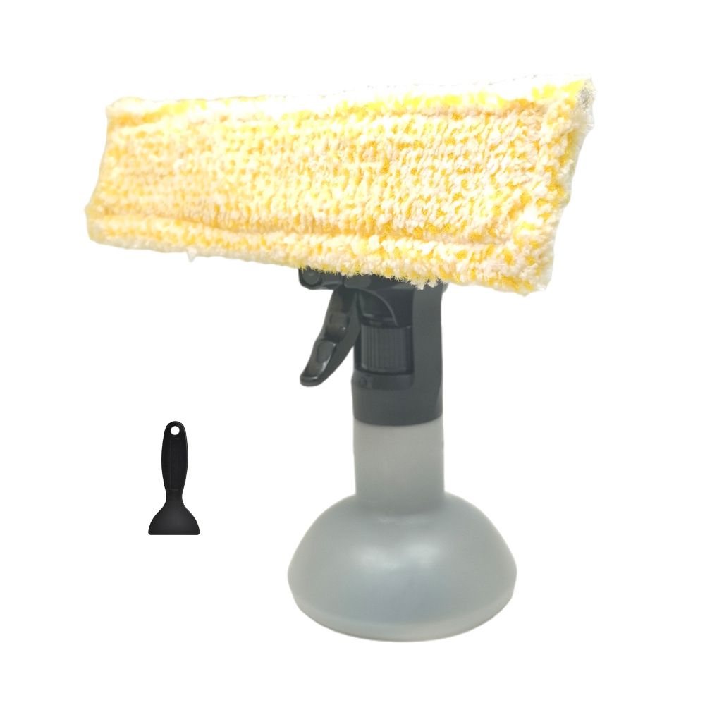 Klassische Sprühflasche + 1 Gelbes Fenstertuch – Ideal Für Duschwände, Spiegel, Fenster Und Arbeitsplatten.